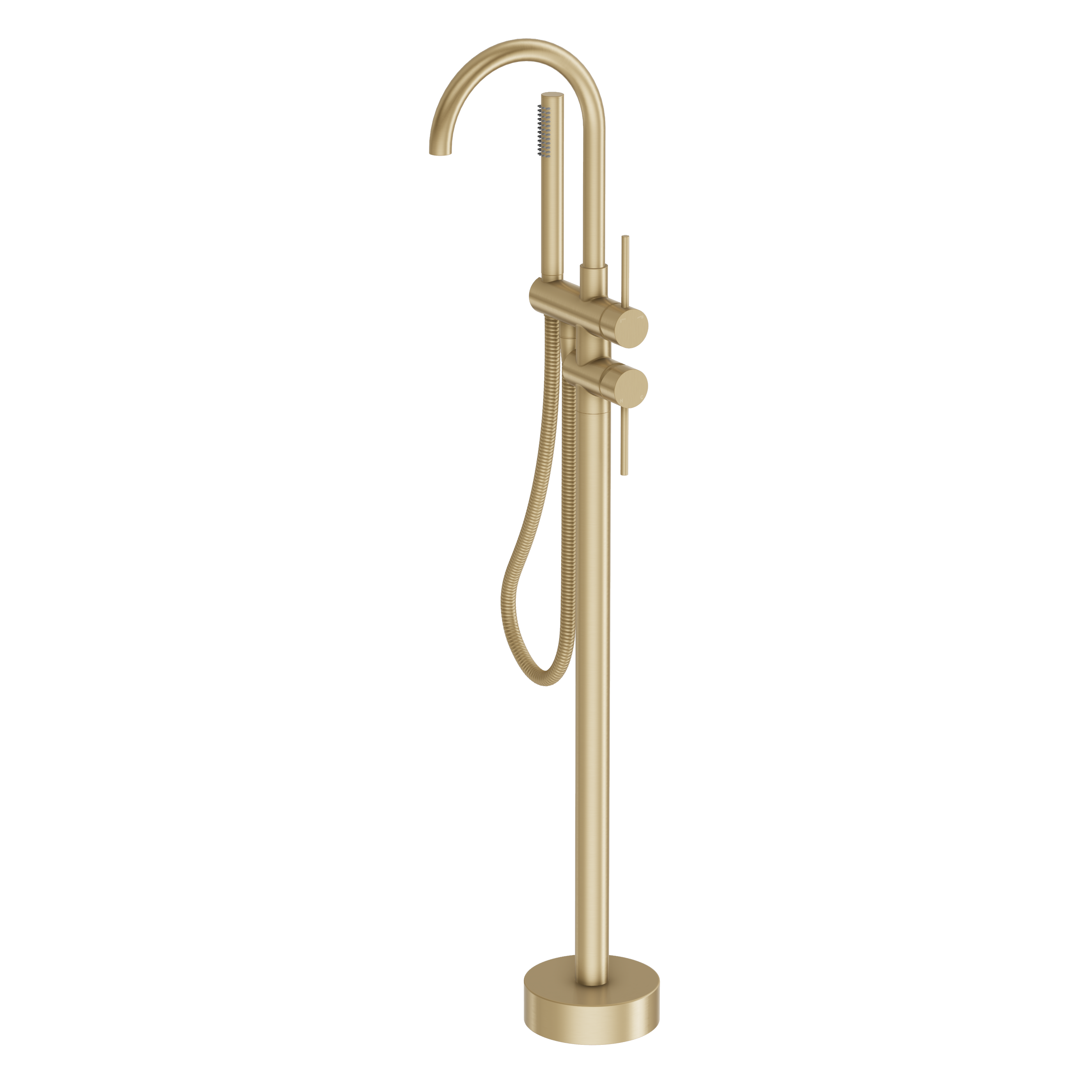 Haven Bath Filler with Hand Shower Wand - Brushed Brass