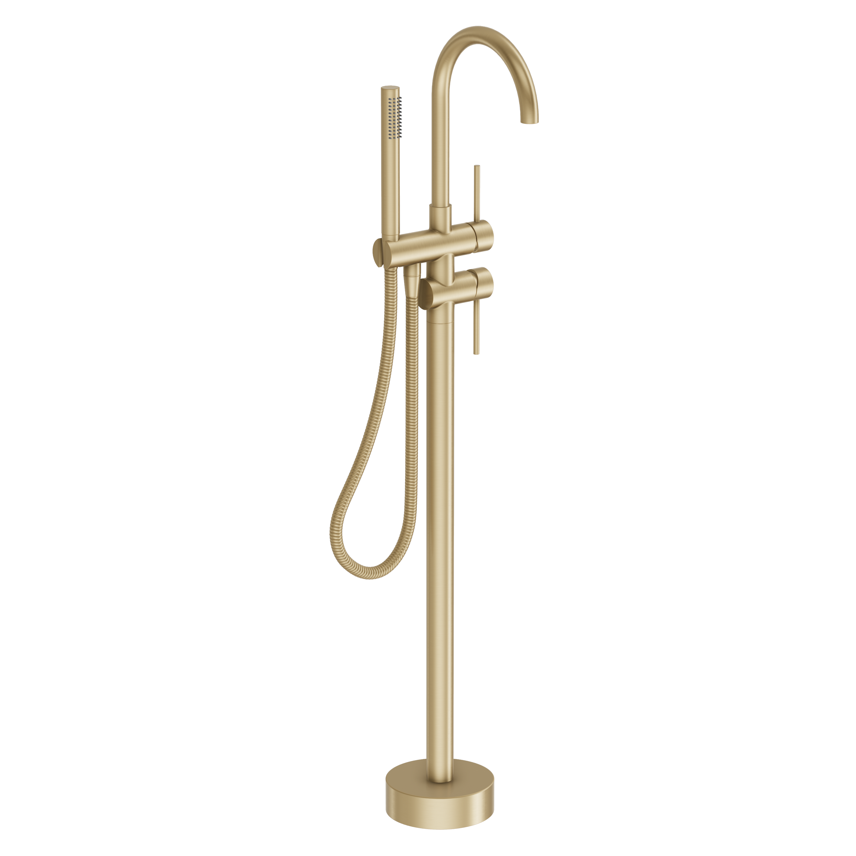 Haven Bath Filler with Hand Shower Wand - Brushed Brass