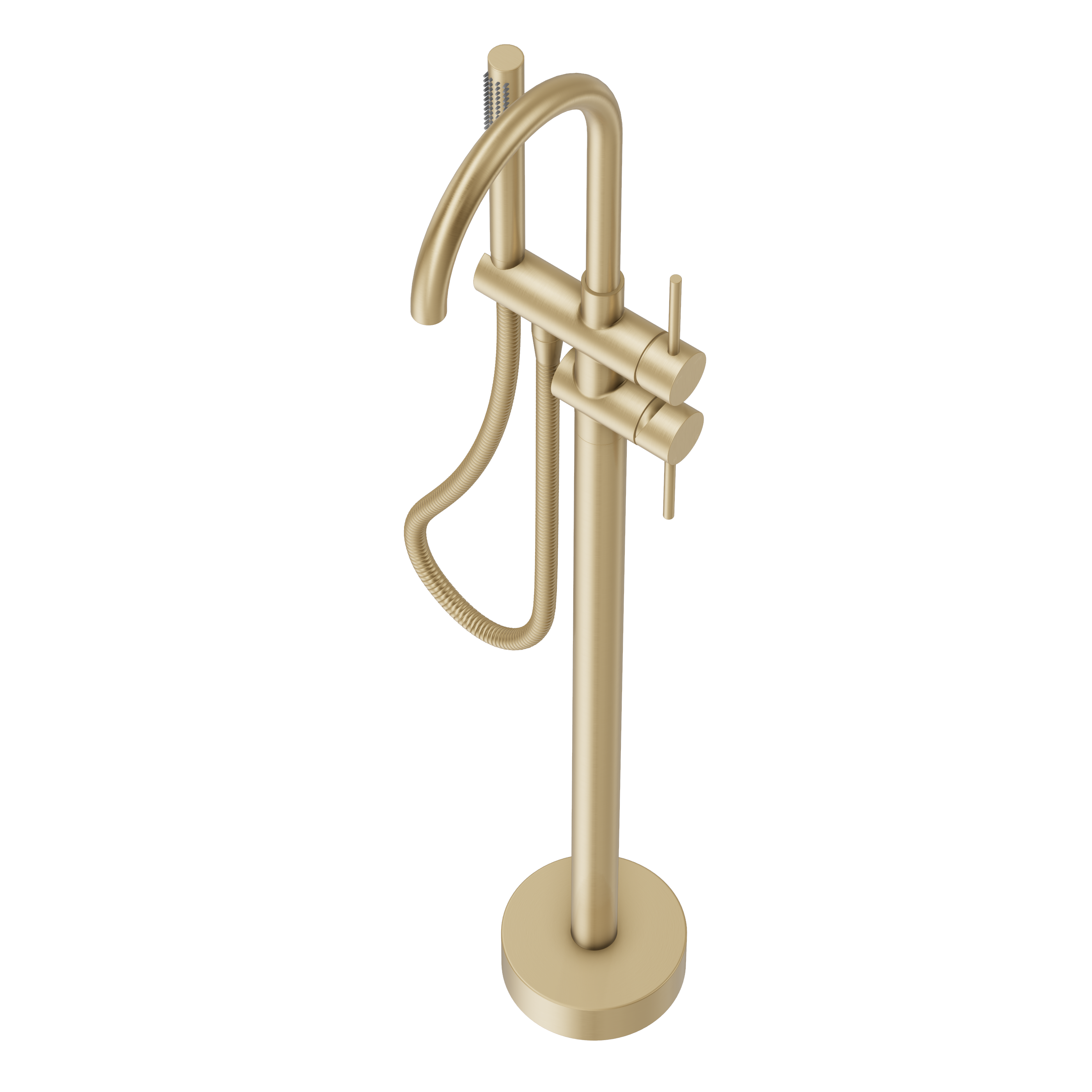 Haven Bath Filler with Hand Shower Wand - Brushed Brass