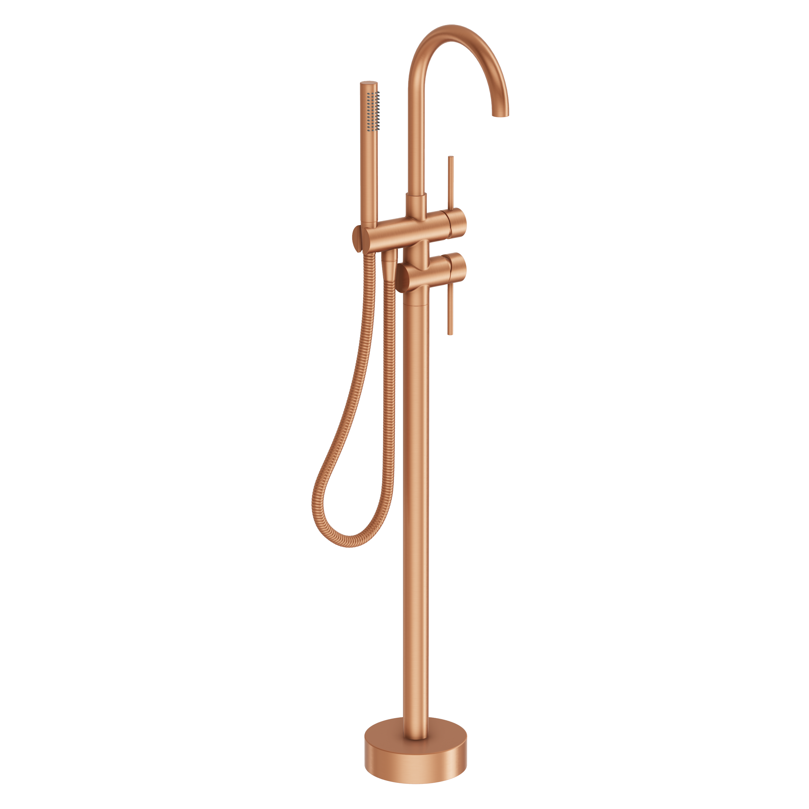 Haven Bath Filler with Hand Shower Wand - Brushed Copper