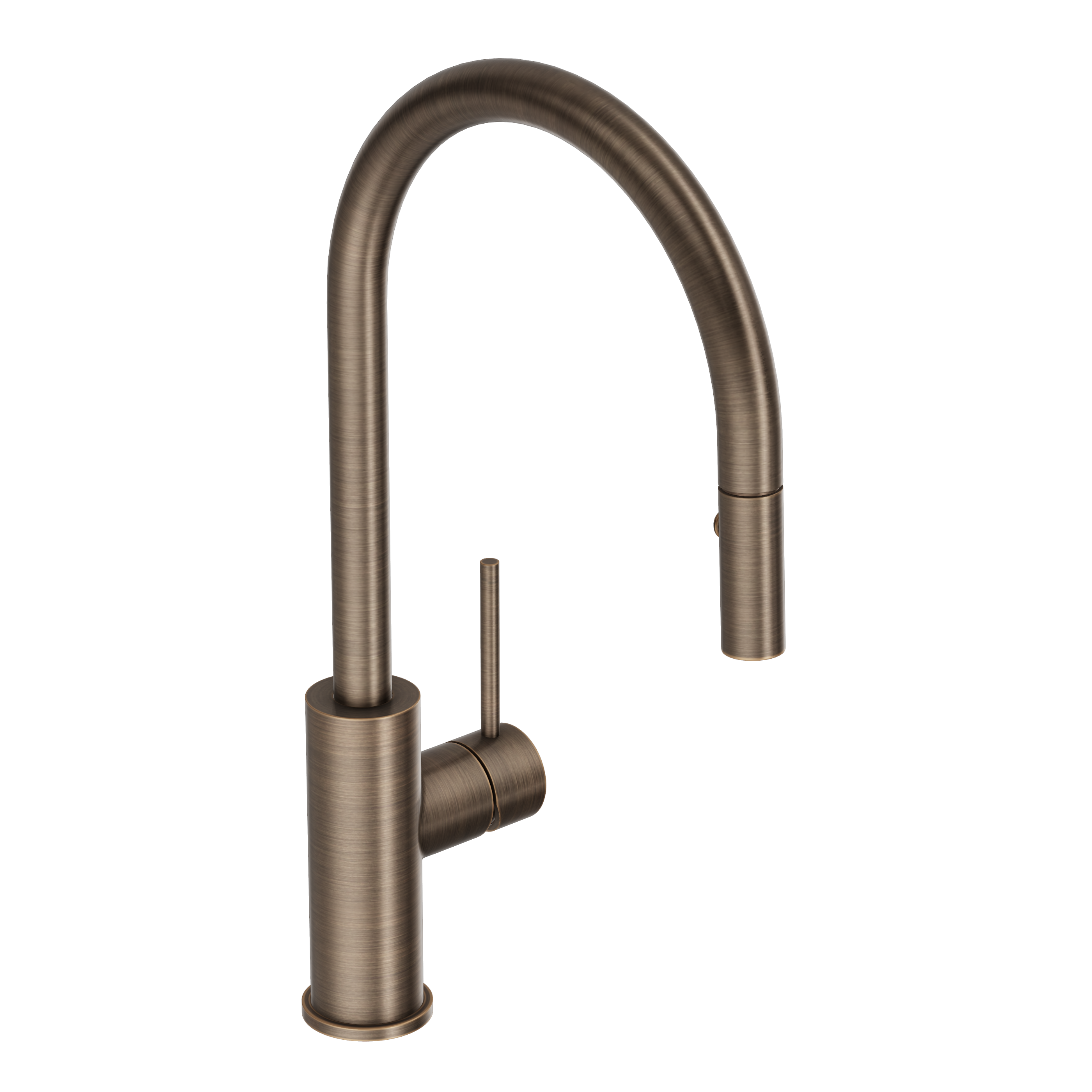 Haven Gooseneck Pull Out Mixer - Antique Brass
