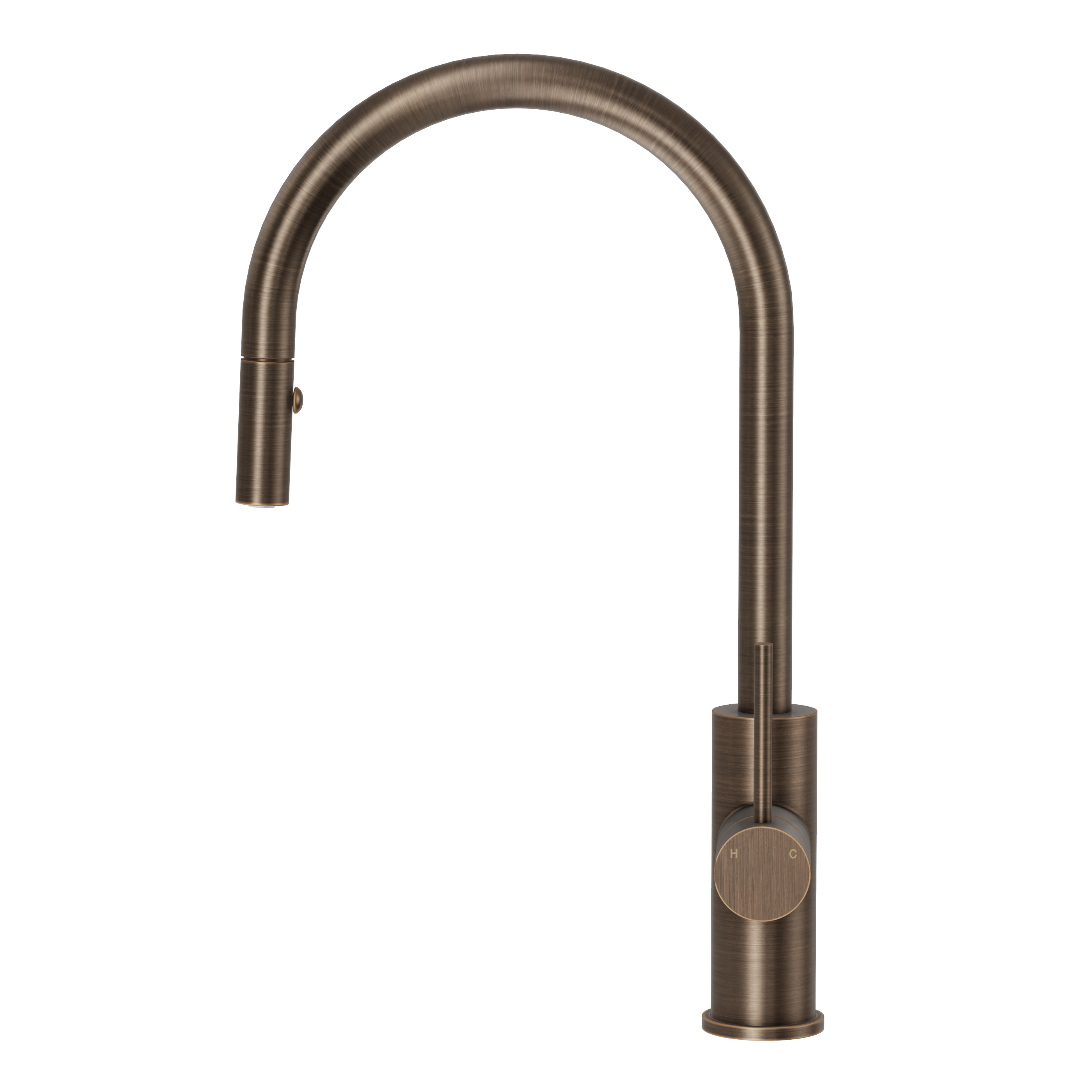 Haven Gooseneck Pull Out Mixer - Antique Brass