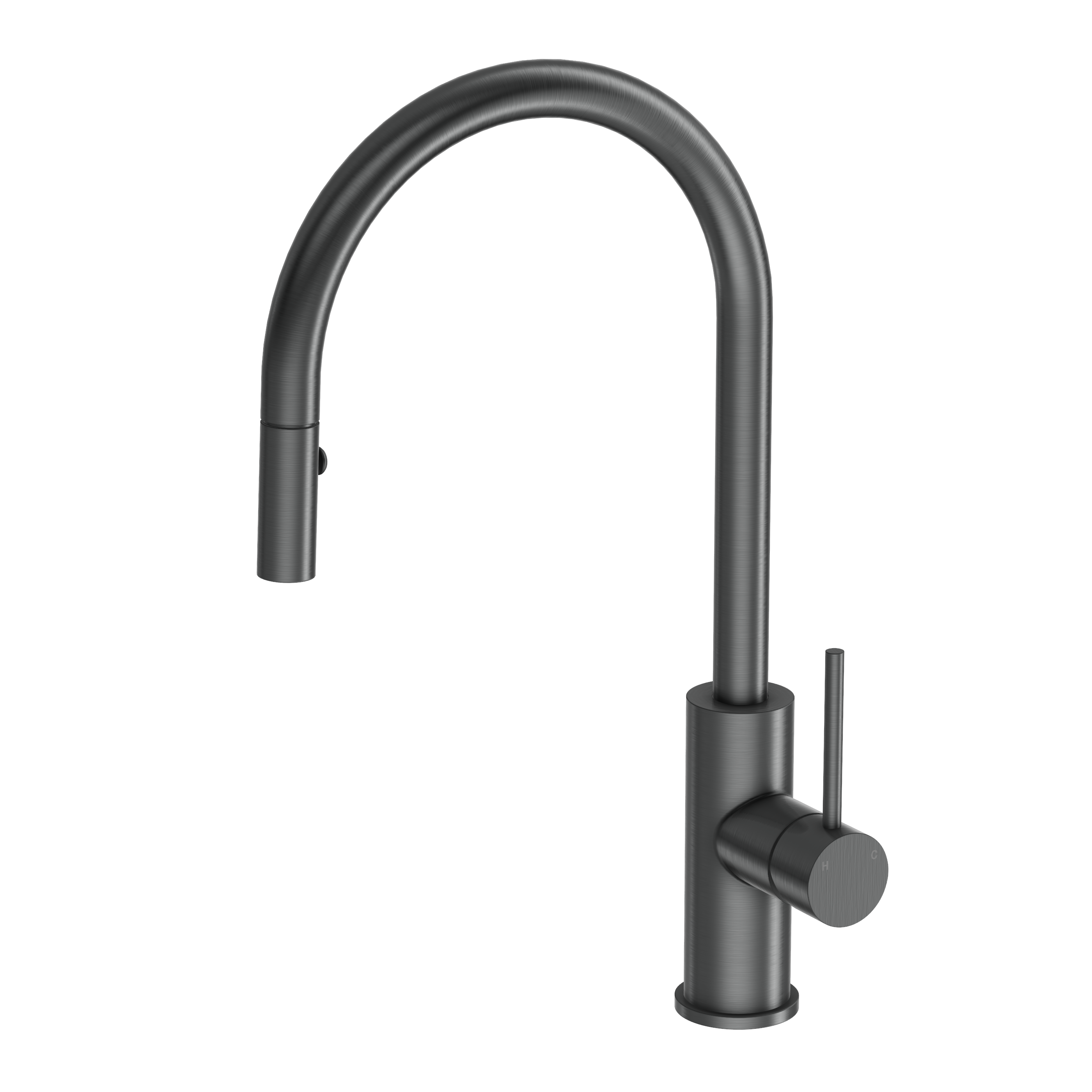 Haven Gooseneck Pull Out Mixer - Gun Metal Brushed