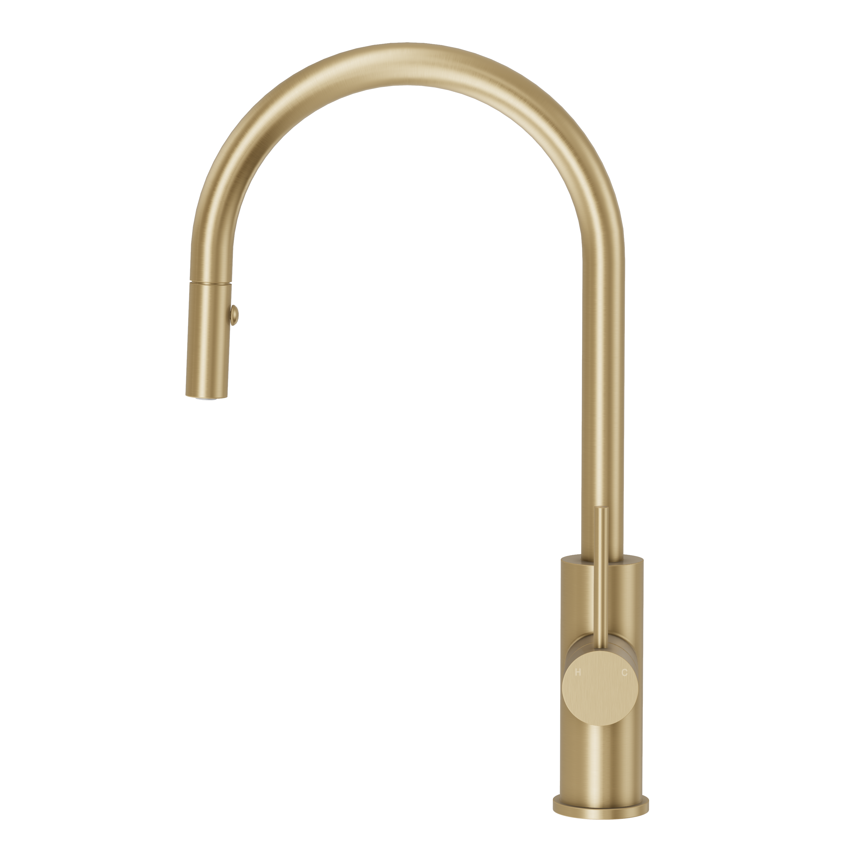 Haven Gooseneck Pull Out Mixer - Brushed Brass