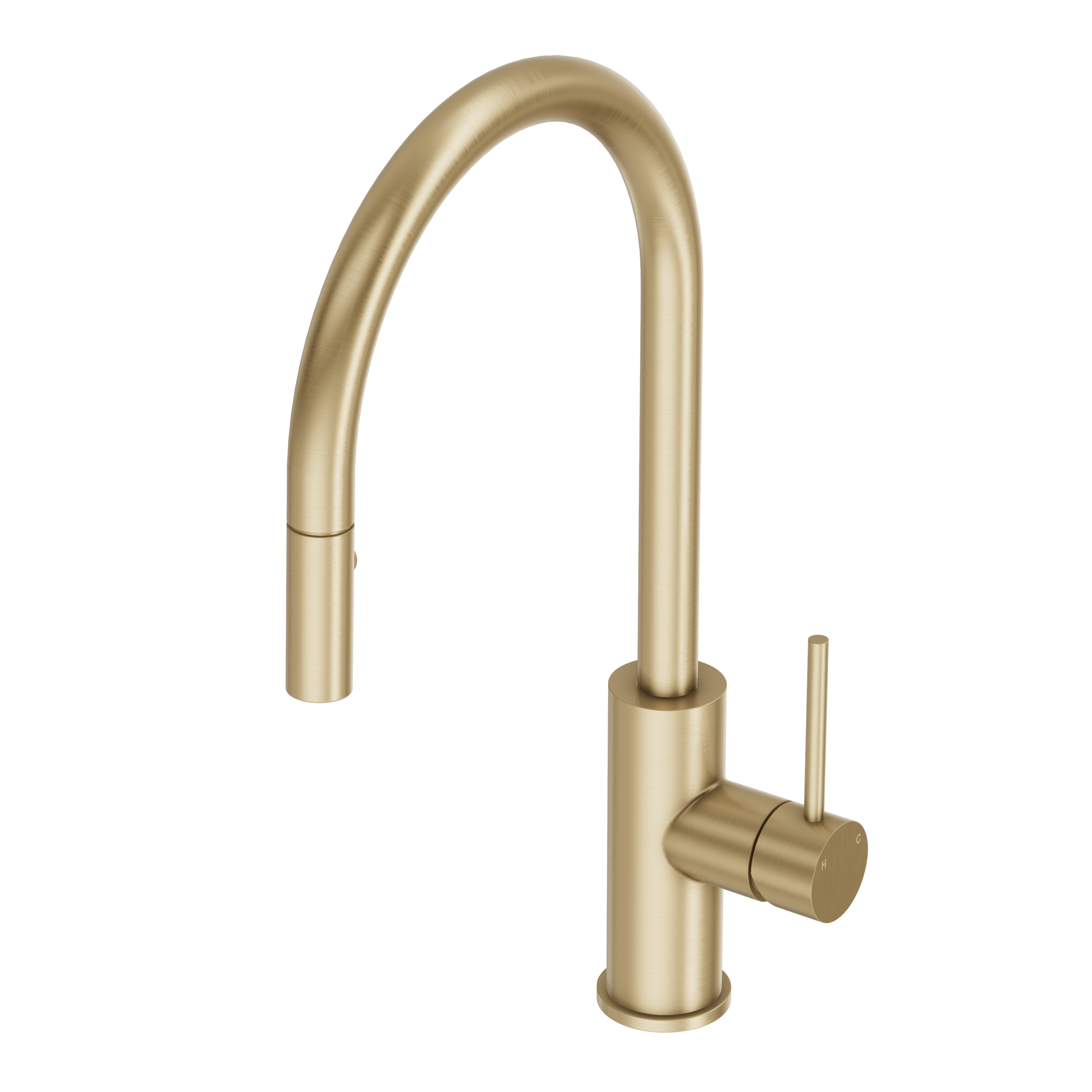 Haven Gooseneck Pull Out Mixer - Brushed Brass