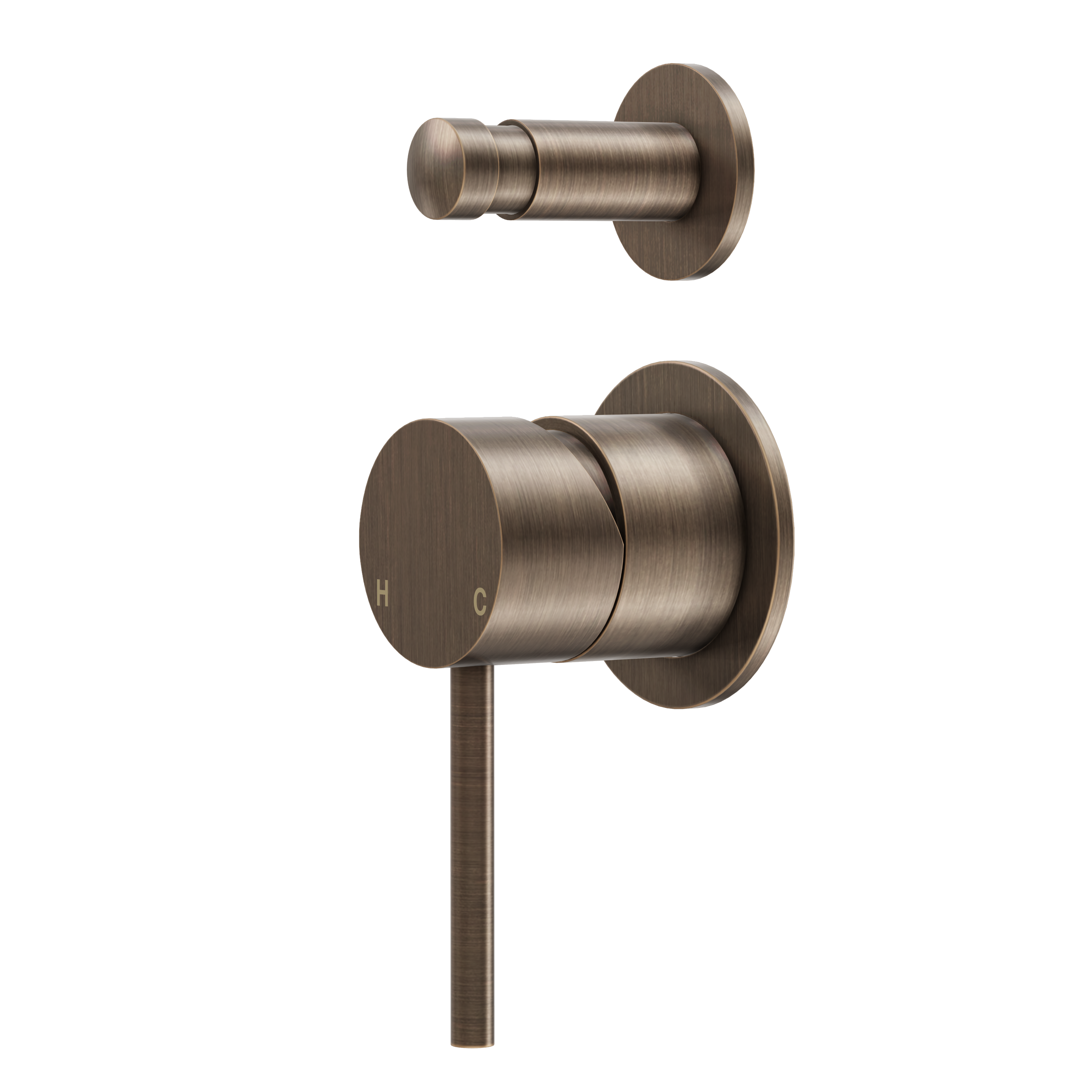 Haven Minimal Diverter Wall Mixer - Antique Brass