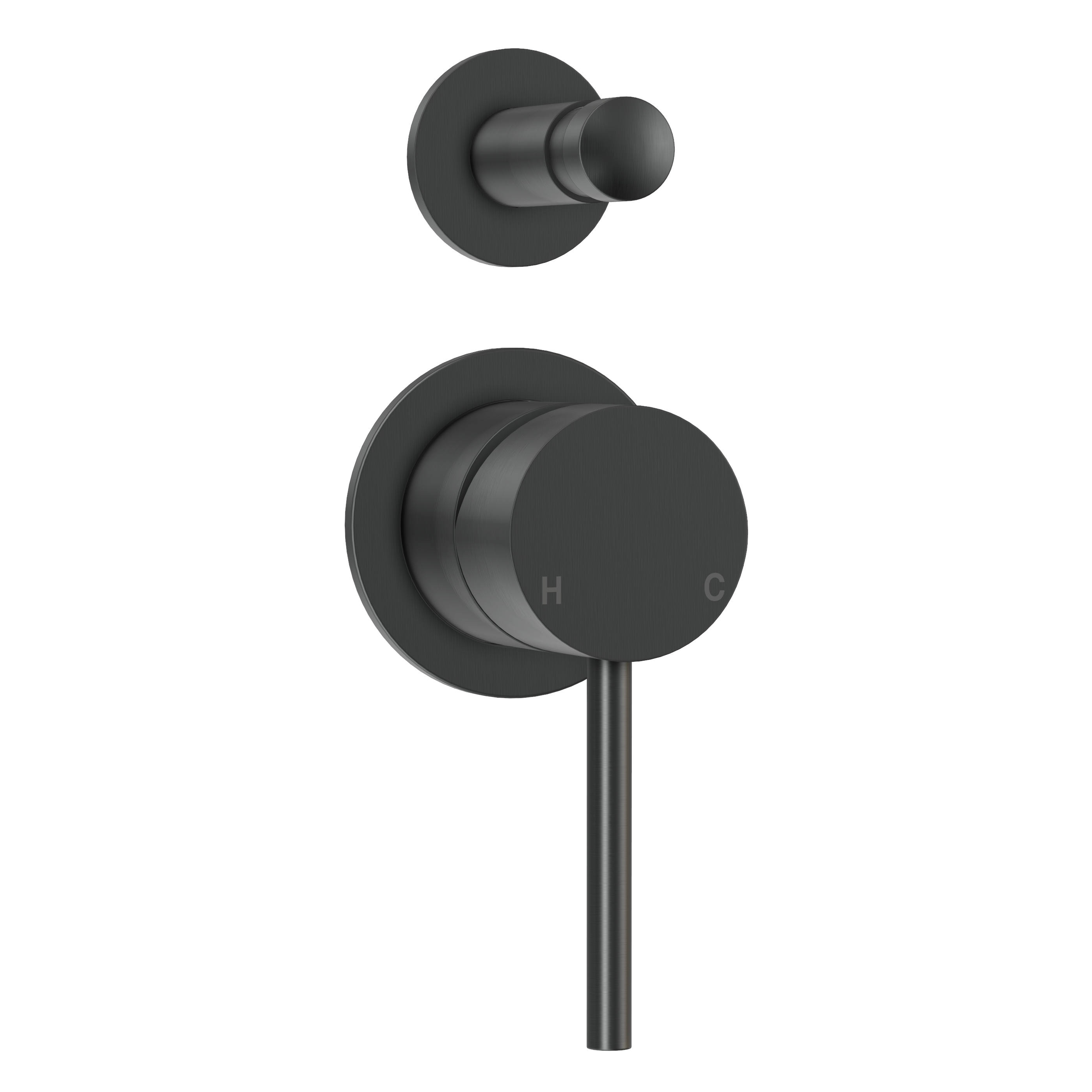 Haven Minimal Diverter Wall Mixer - Gun Metal Brushed