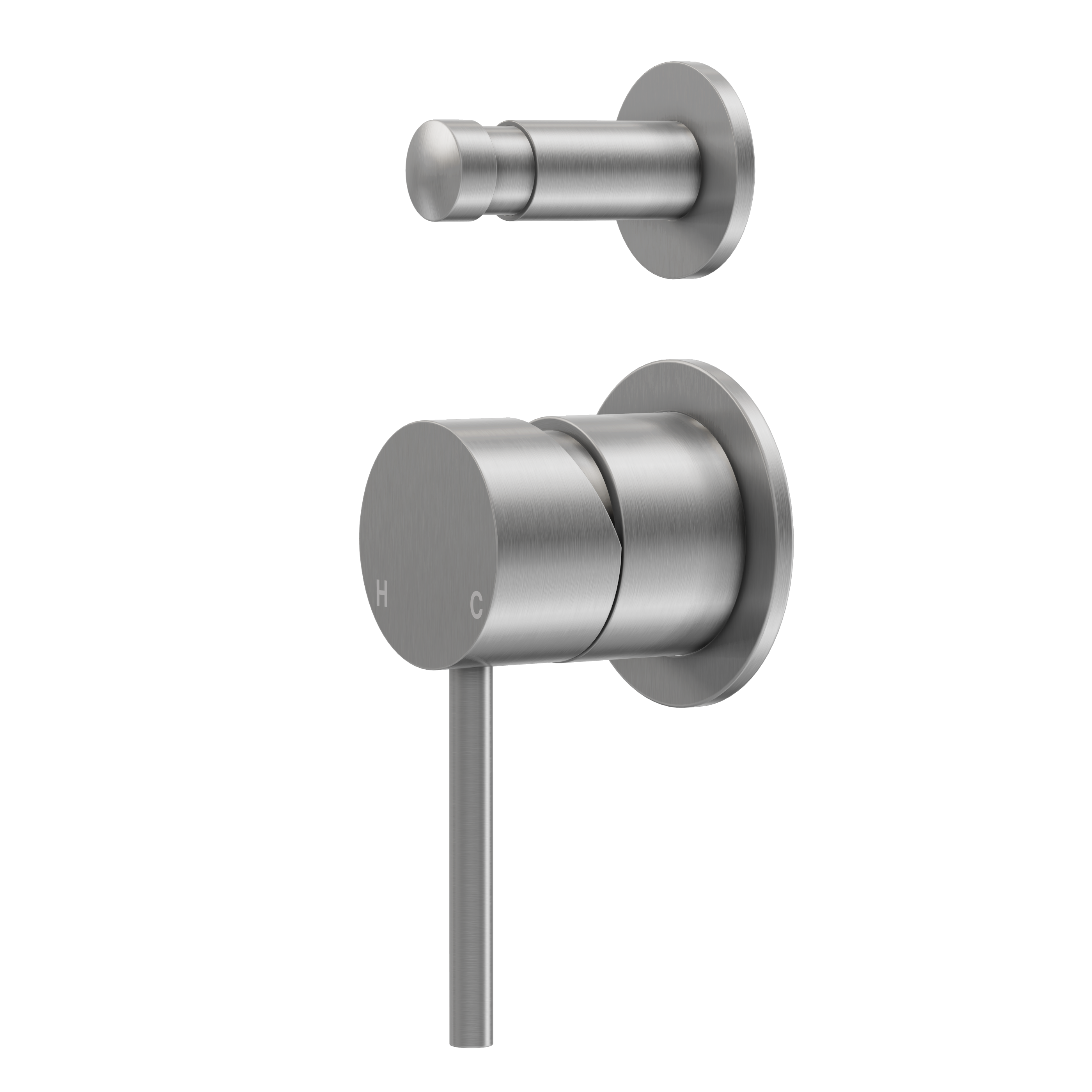 Haven Minimal Diverter Wall Mixer - Brushed Nickel