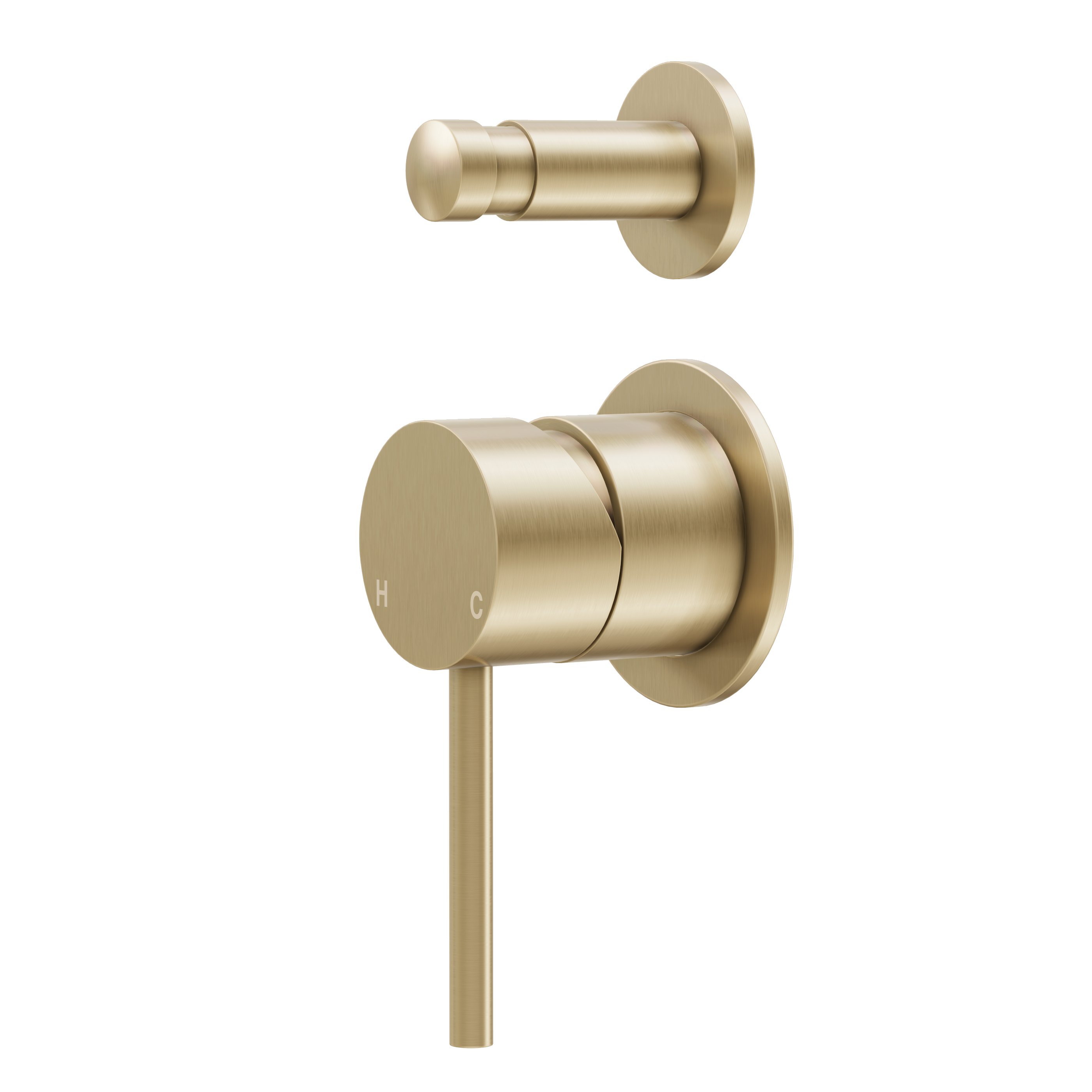Haven Minimal Diverter Wall Mixer - Brushed Brass