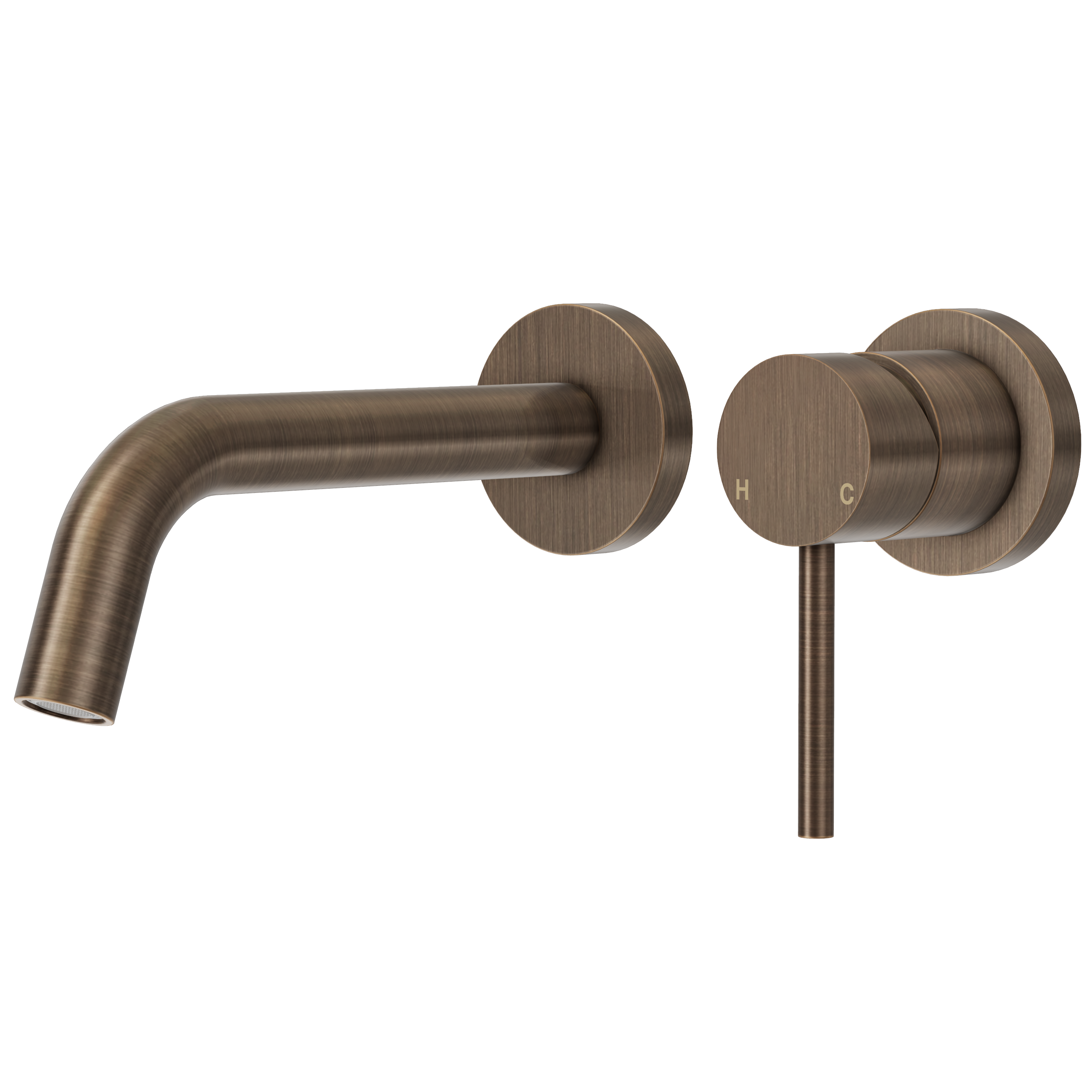 Haven Minimal Wall Mixer and Tap - Antique Brass