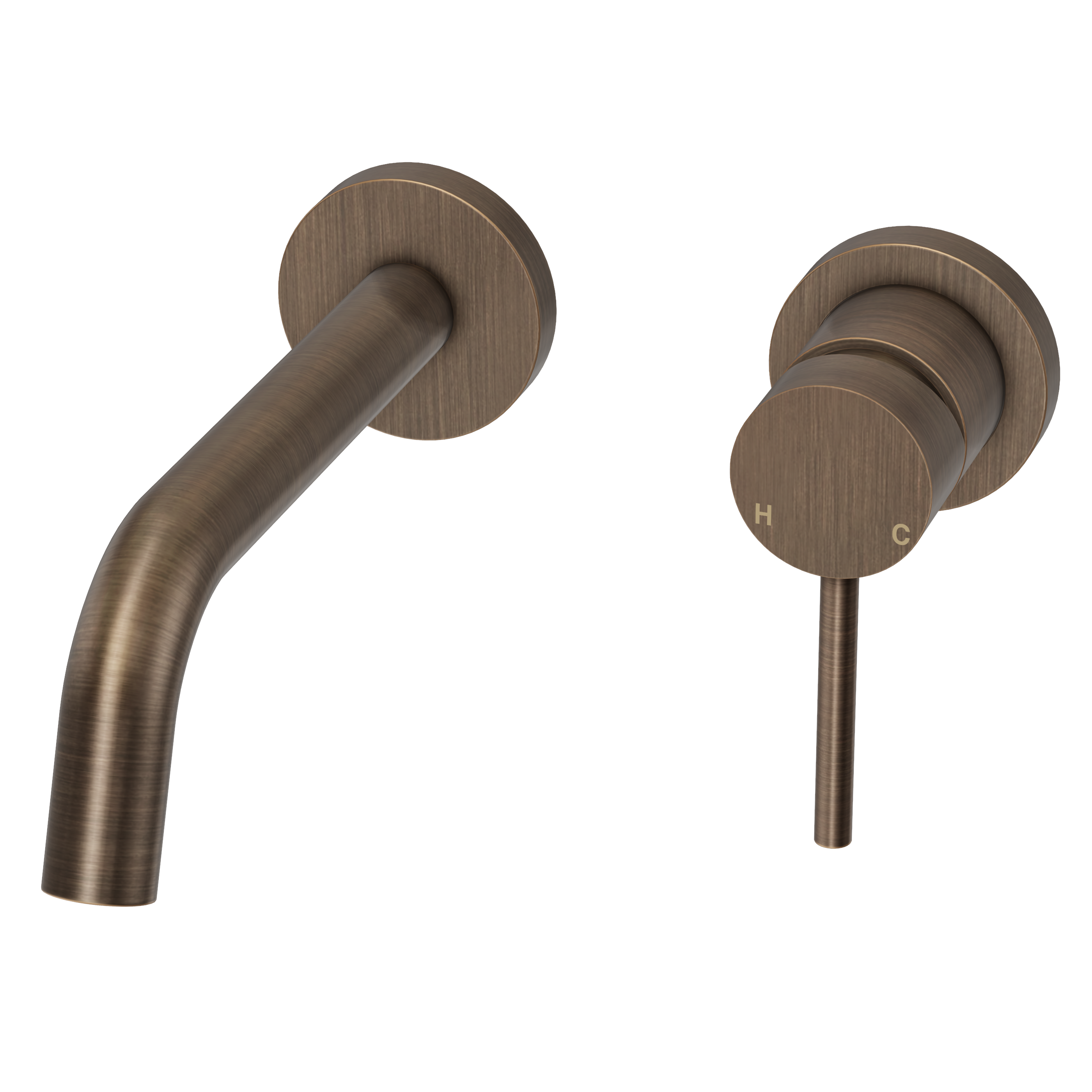 Haven Minimal Wall Mixer and Tap - Antique Brass