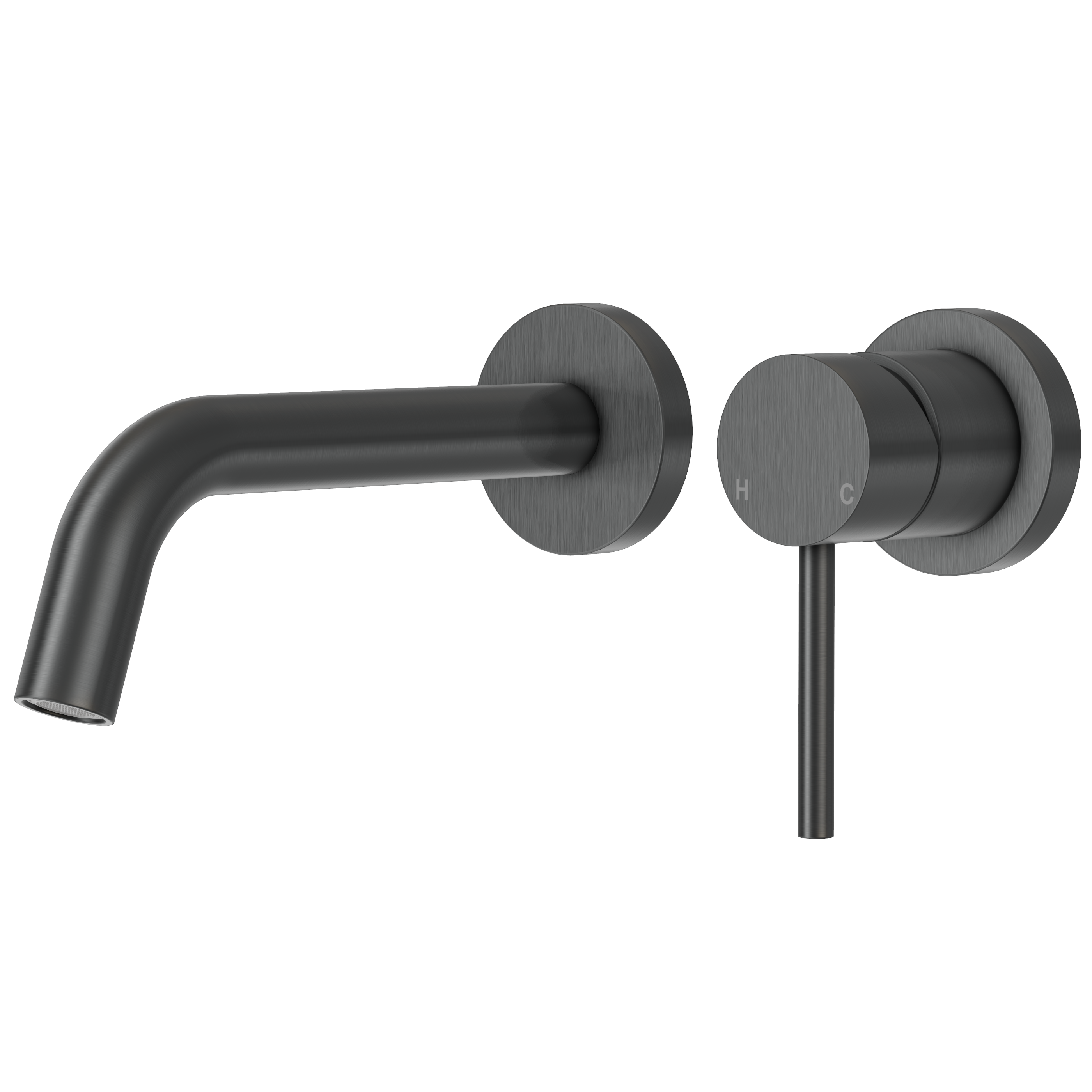 Haven Minimal Wall Mixer and Tap - Gun Metal Brushed