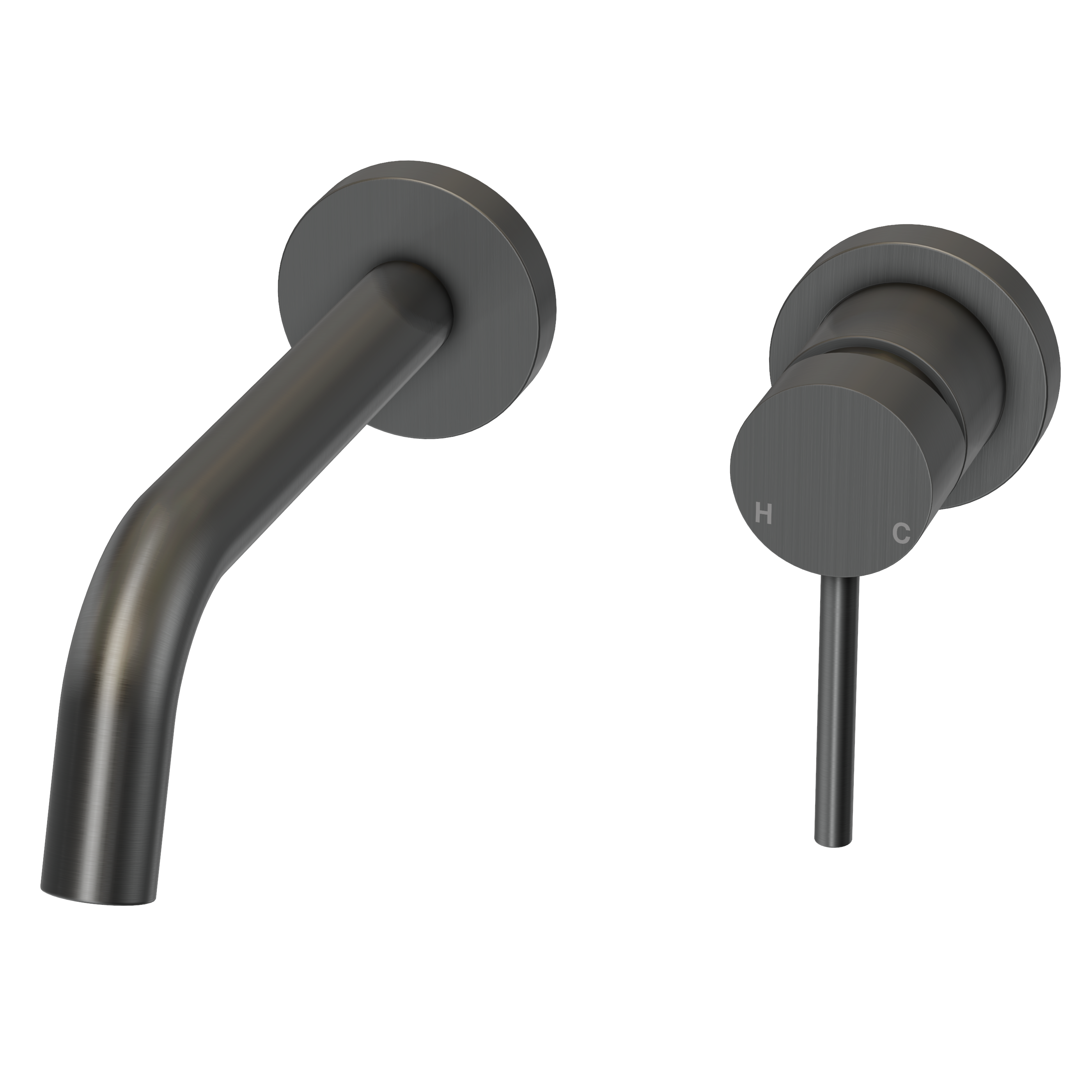 Haven Minimal Wall Mixer and Tap - Gun Metal Brushed