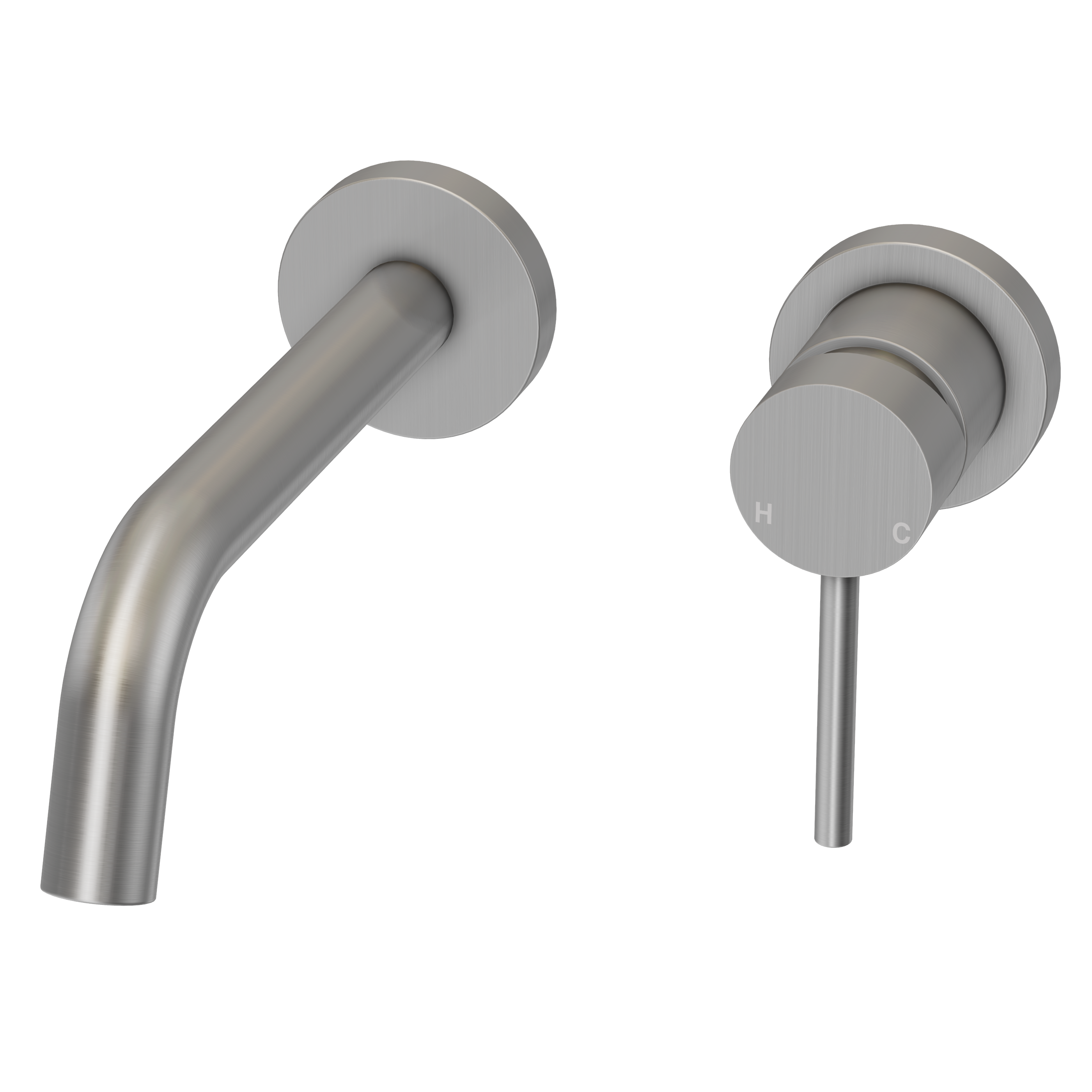 Haven Minimal Wall Mixer and Tap - Brushed Nickel