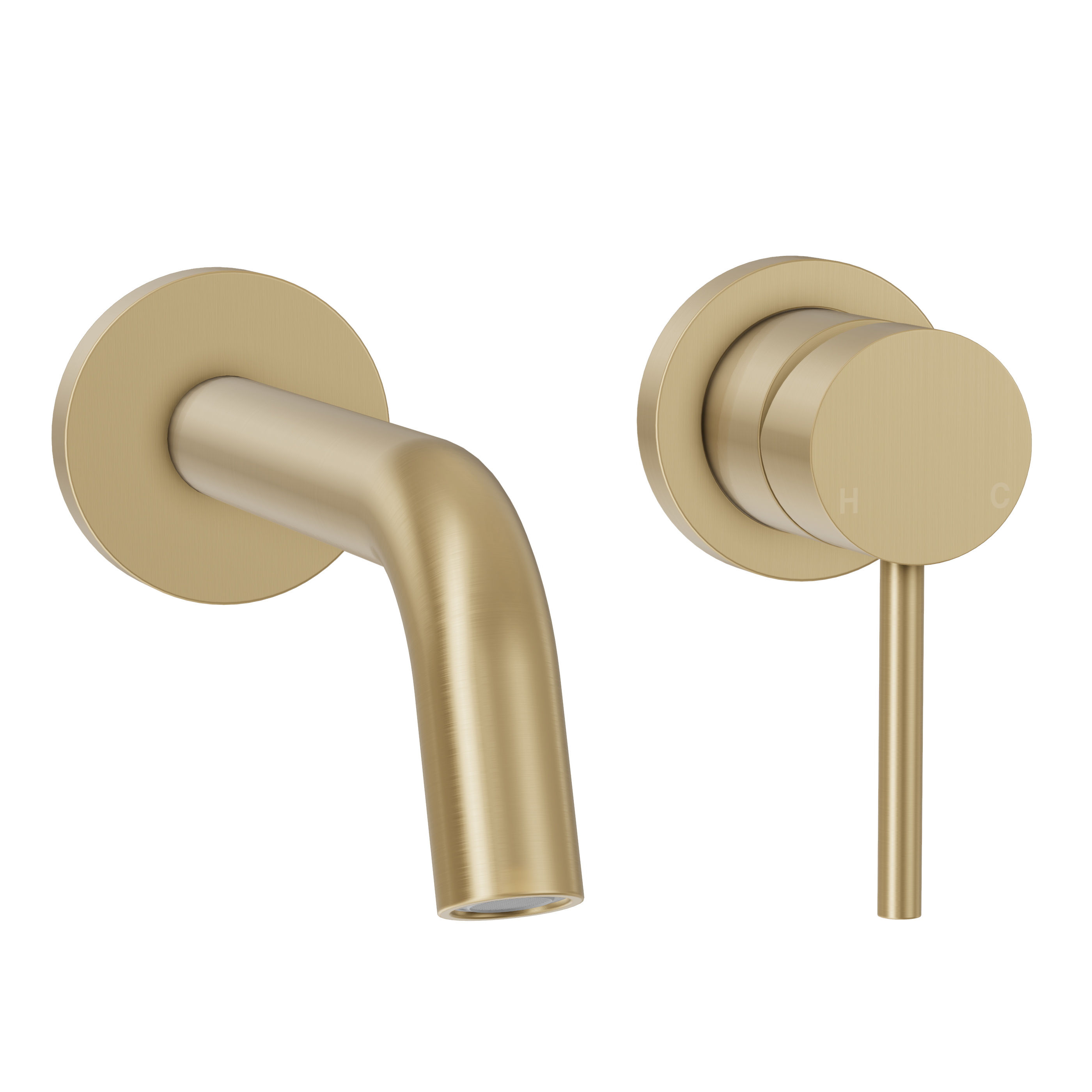Haven Minimal Wall Mixer and Tap - Brushed Brass