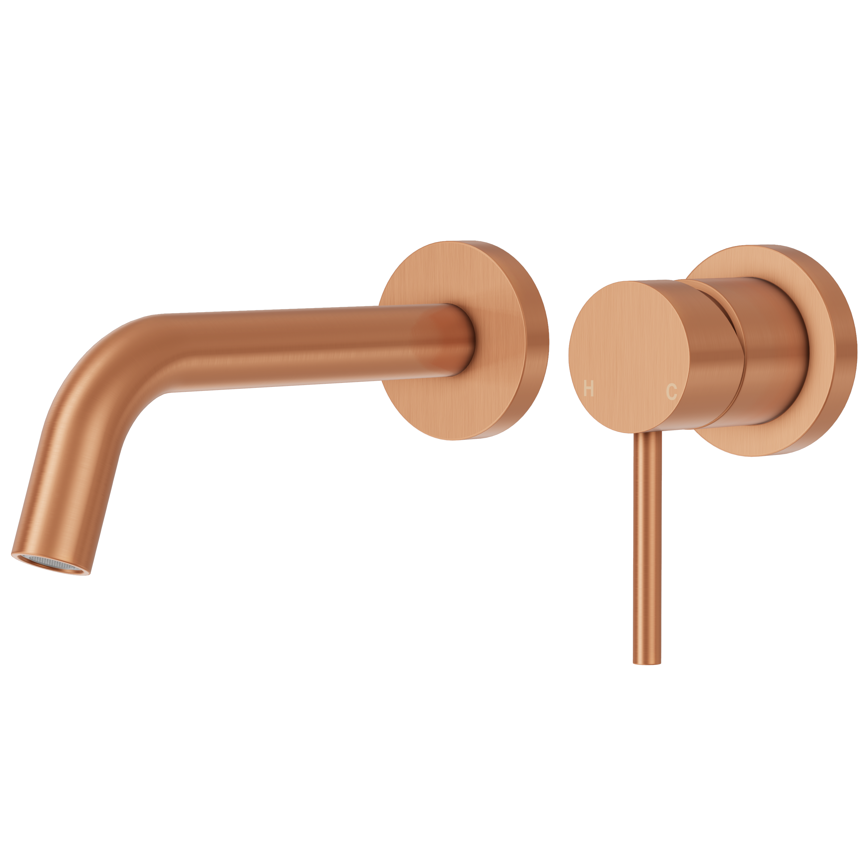 Haven Minimal Wall Mixer and Tap - Brushed Copper