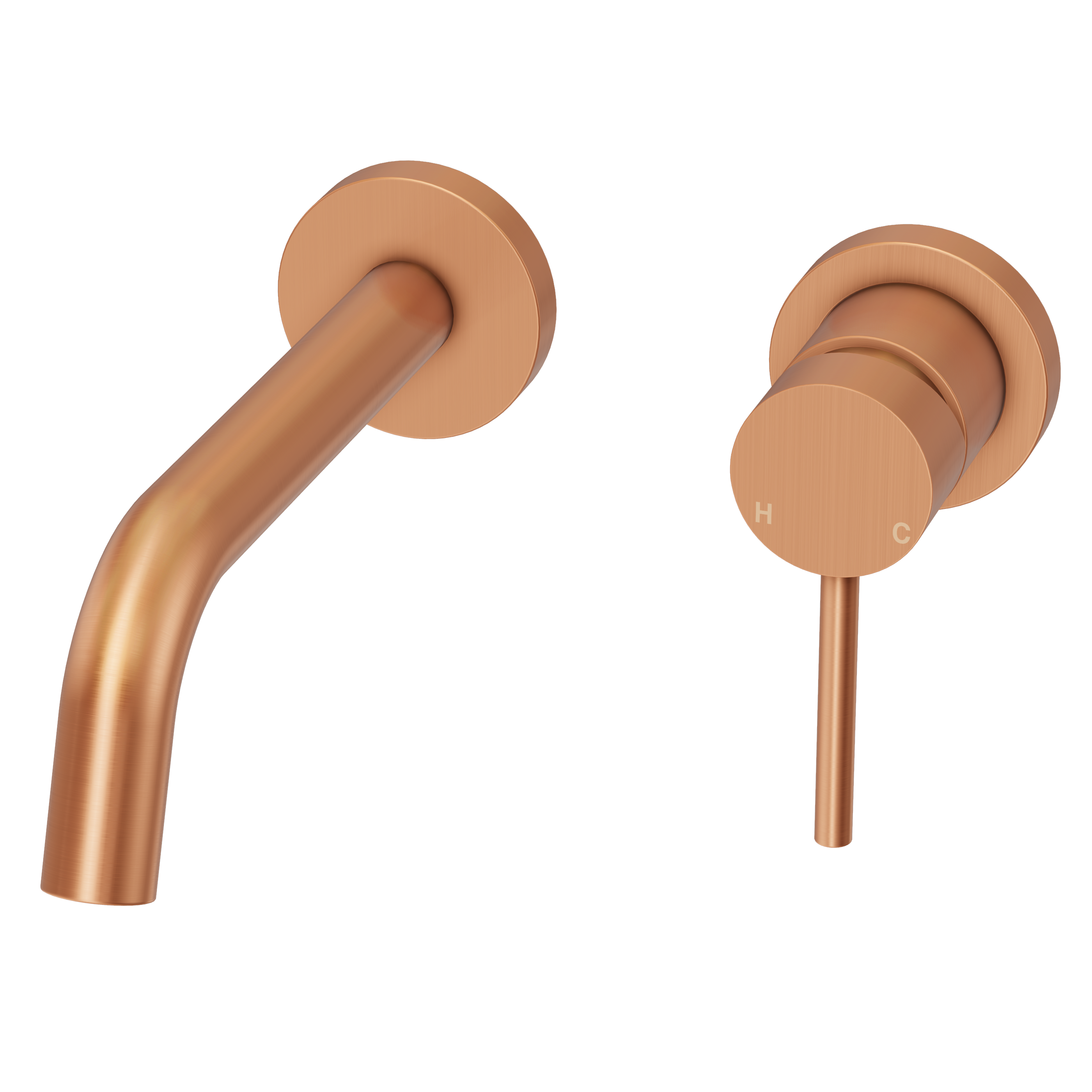 Haven Minimal Wall Mixer and Tap - Brushed Copper