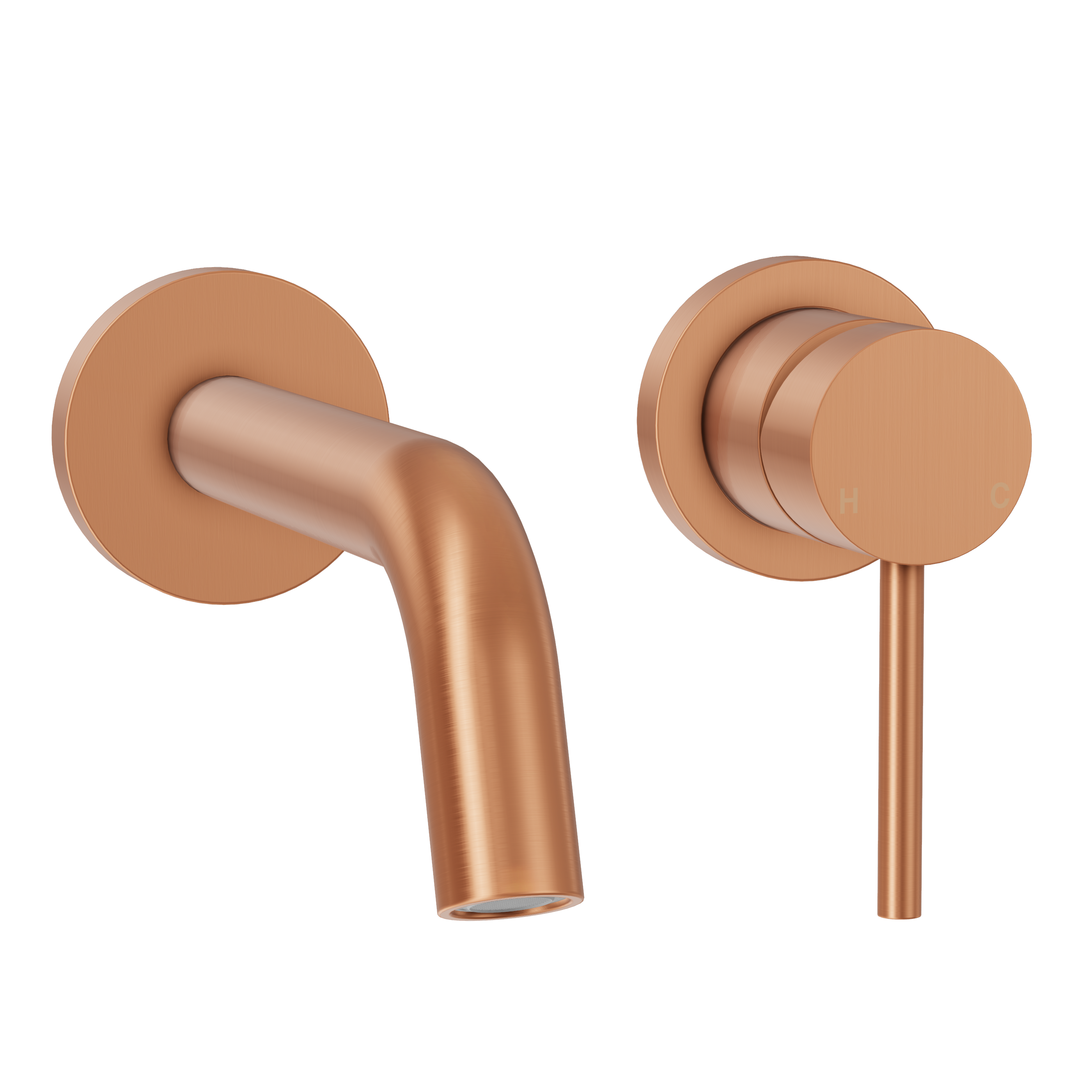 Haven Minimal Wall Mixer and Tap - Brushed Copper