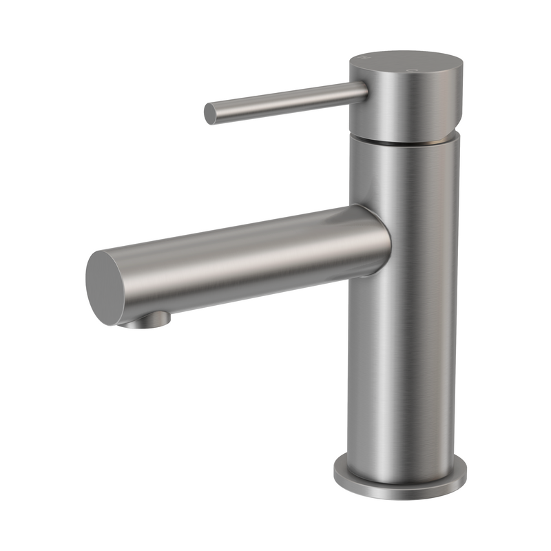 Brushed Nickel Short Basin Mixer - Haven