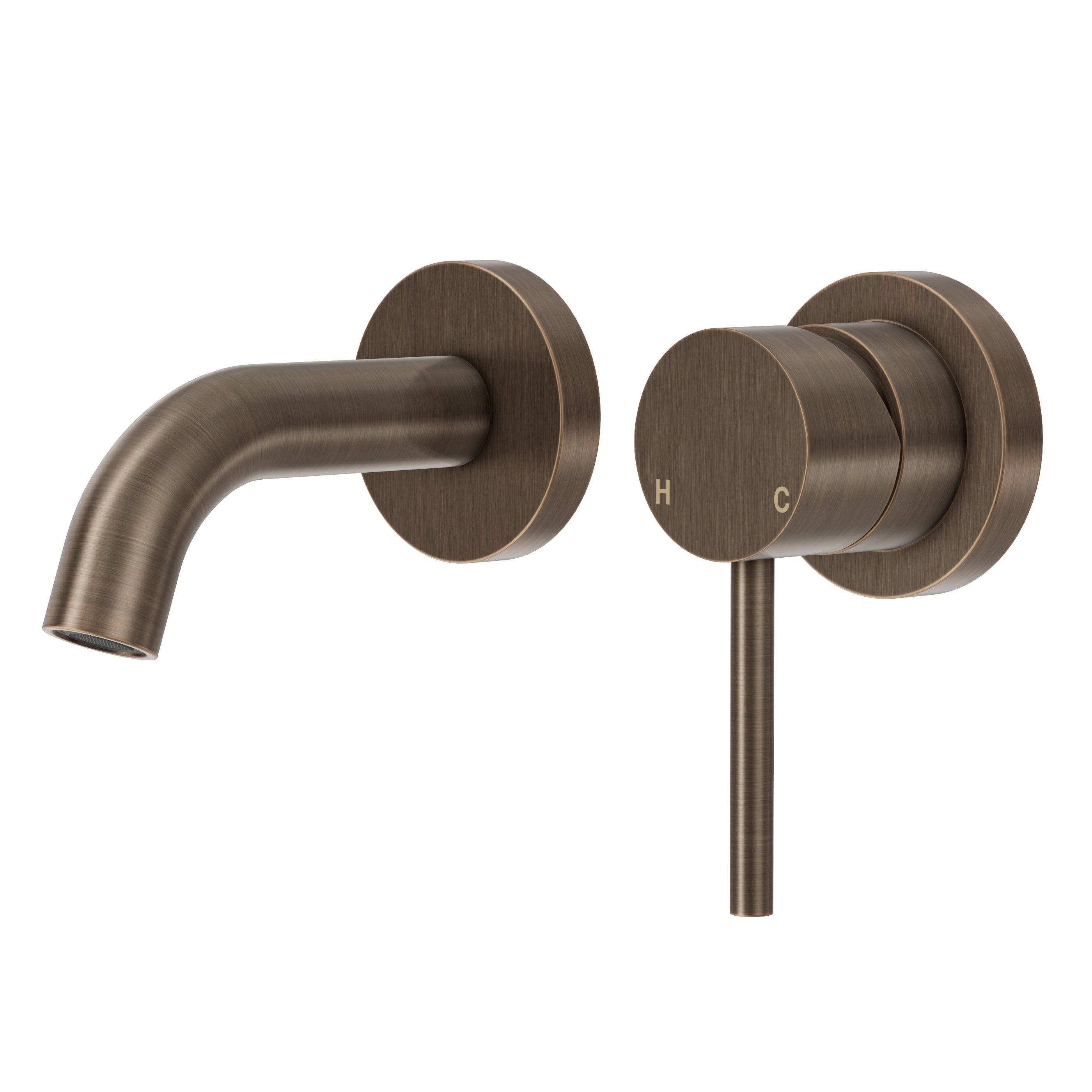 Haven Short Wall Mixer and Tap - Antique Brass