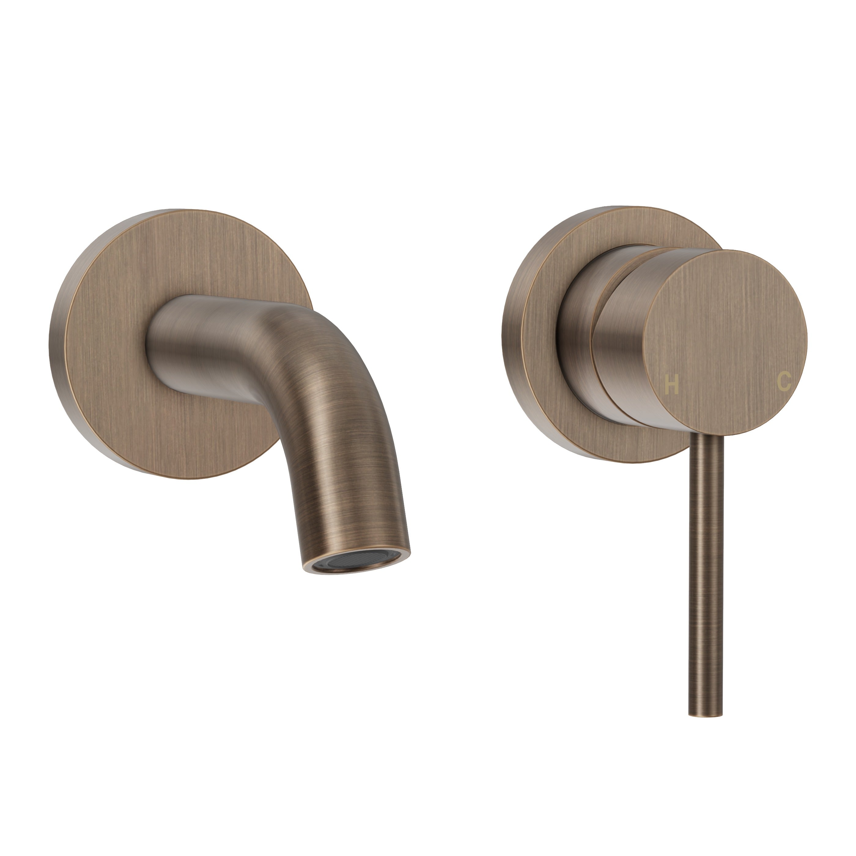 Haven Short Wall Mixer and Tap - Antique Brass