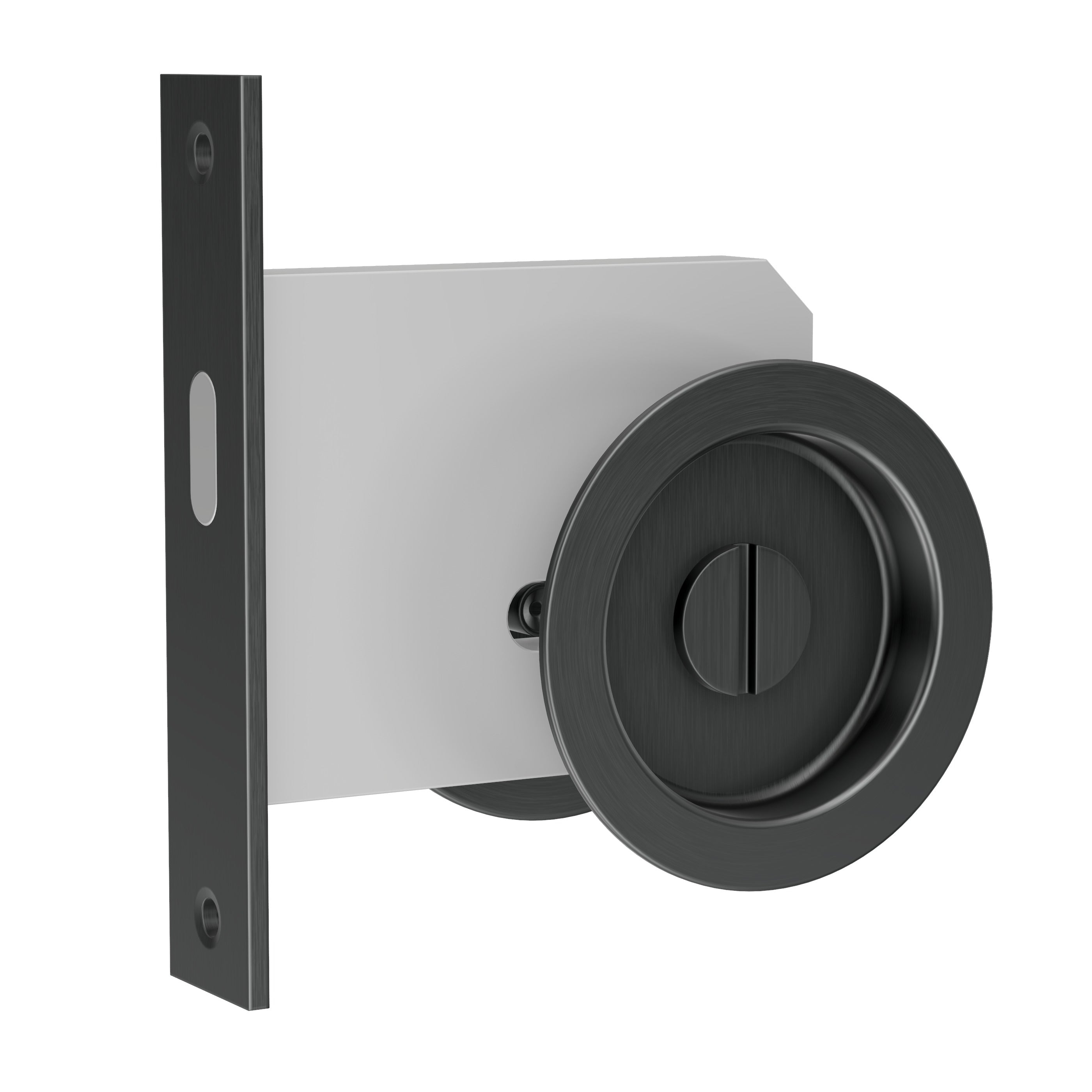 Lombardy Flush Door Lock - Gun Metal Brushed