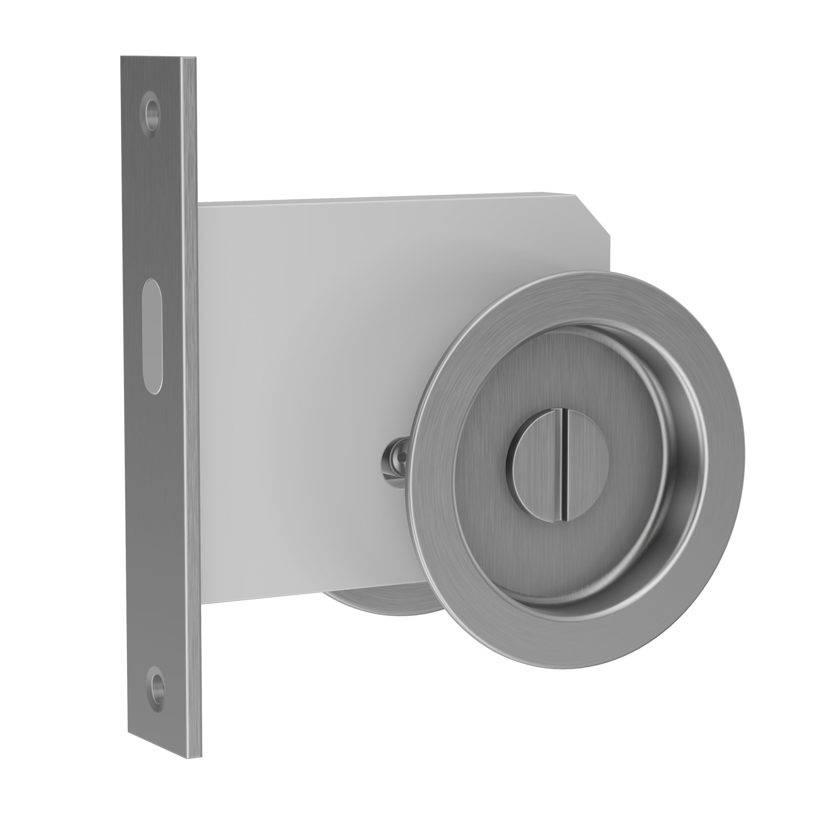 Lombardy Flush Door Lock - Brushed Nickel