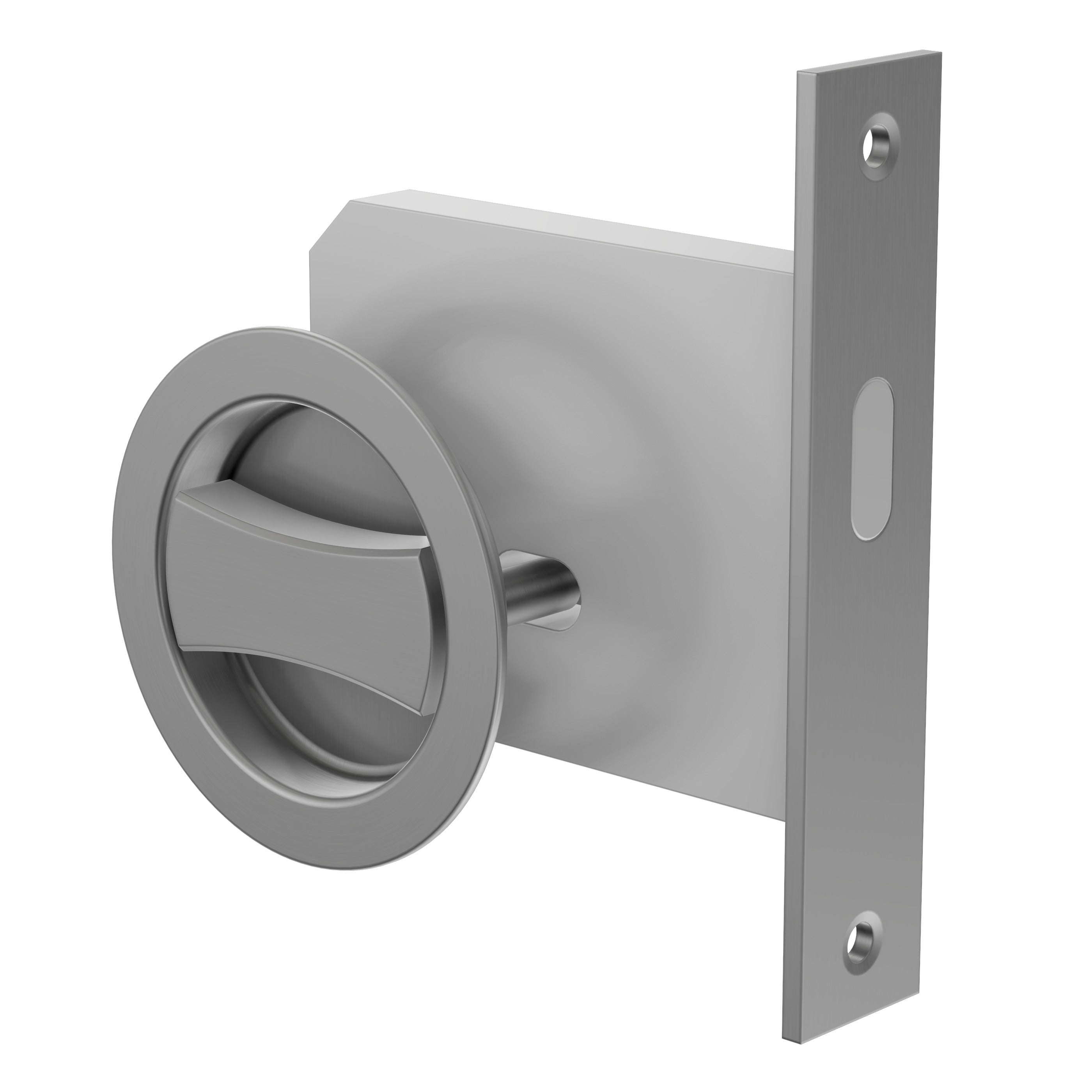 Lombardy Flush Door Lock - Brushed Nickel
