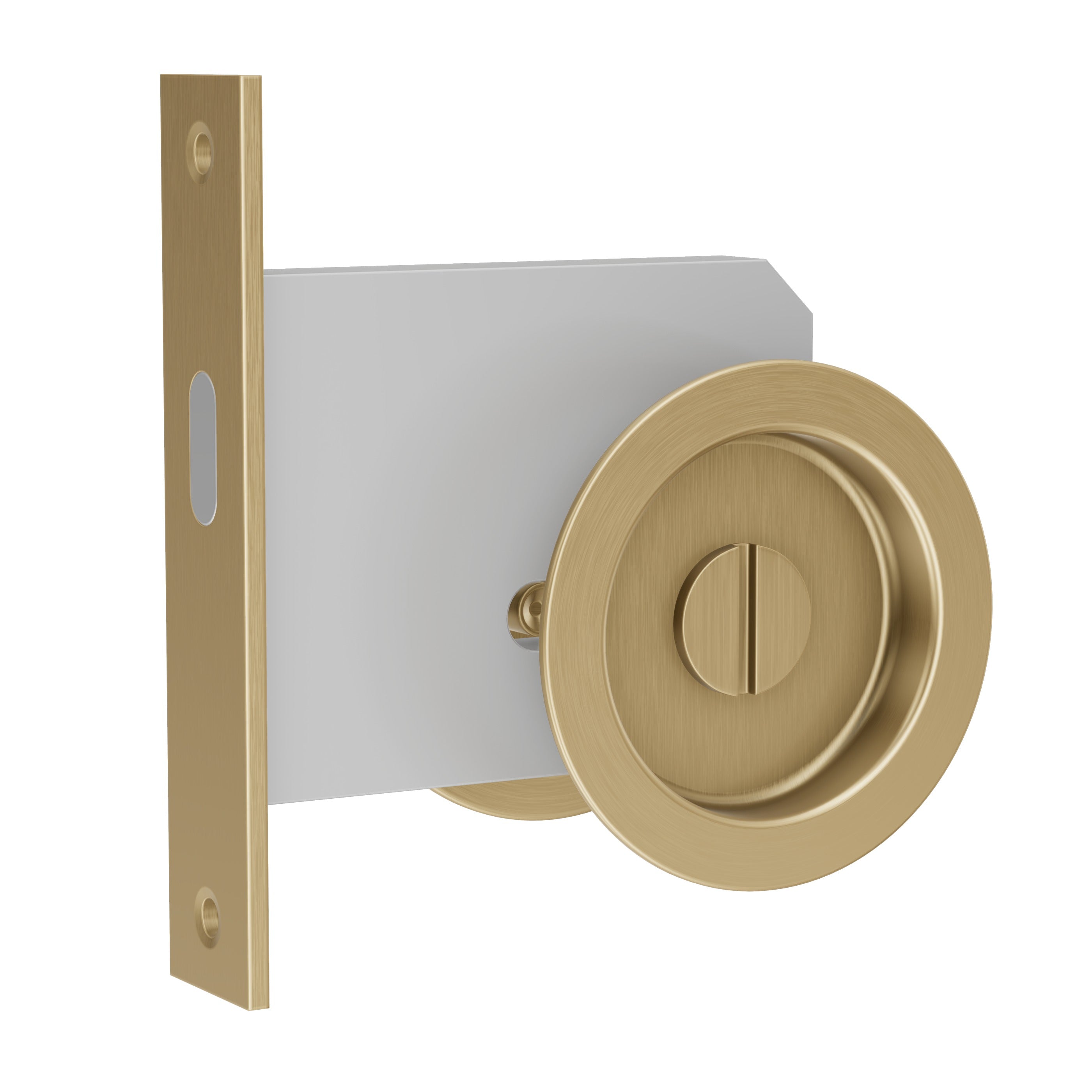 Lombardy Flush Door Lock - Brushed Brass