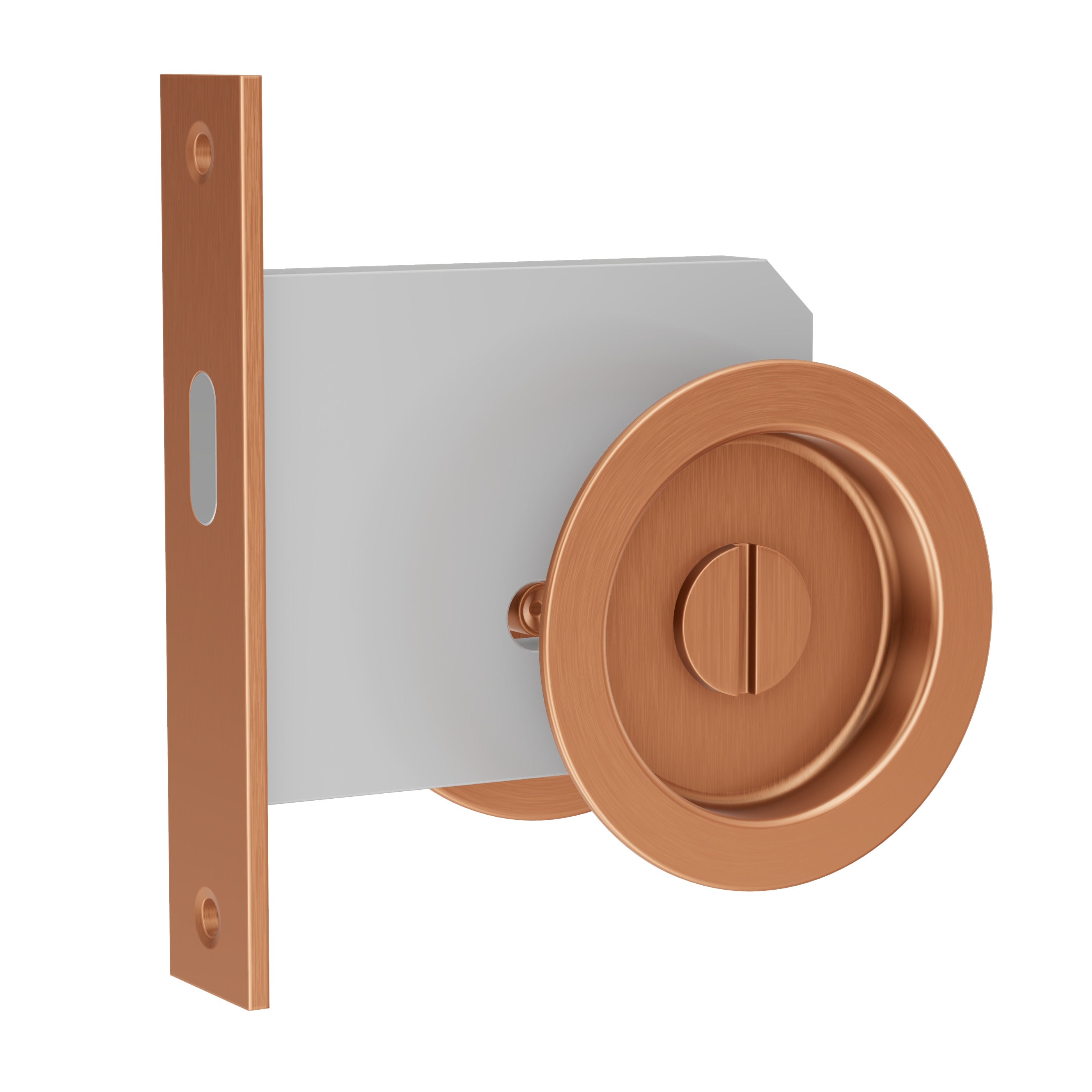 Lombardy Flush Door Lock - Brushed Copper