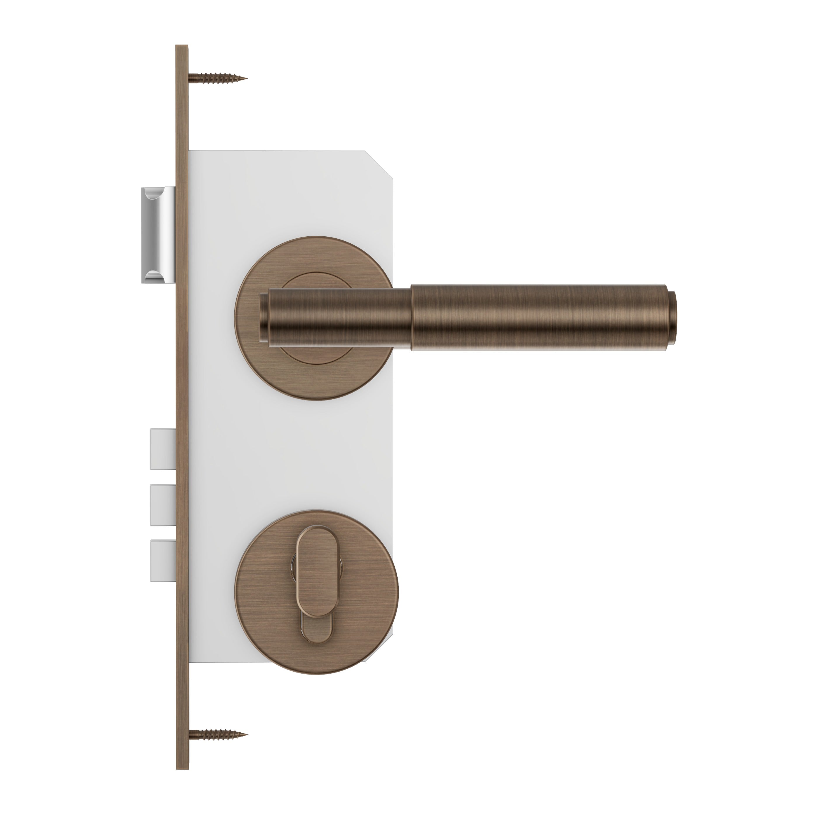 Lombardy Front Door Lock Set - Antique Brass