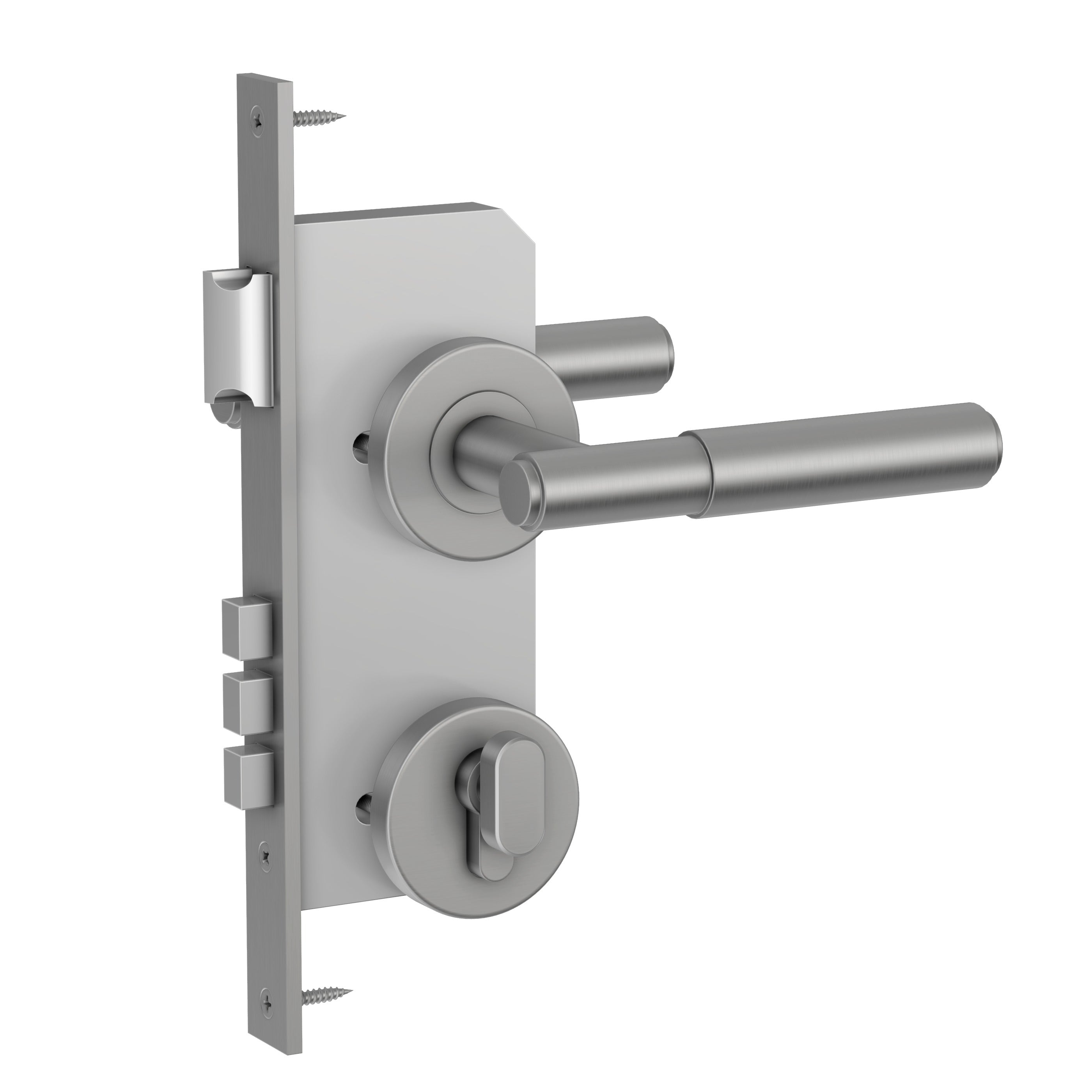 Lombardy Front Door Lock Set - Brushed Nickel