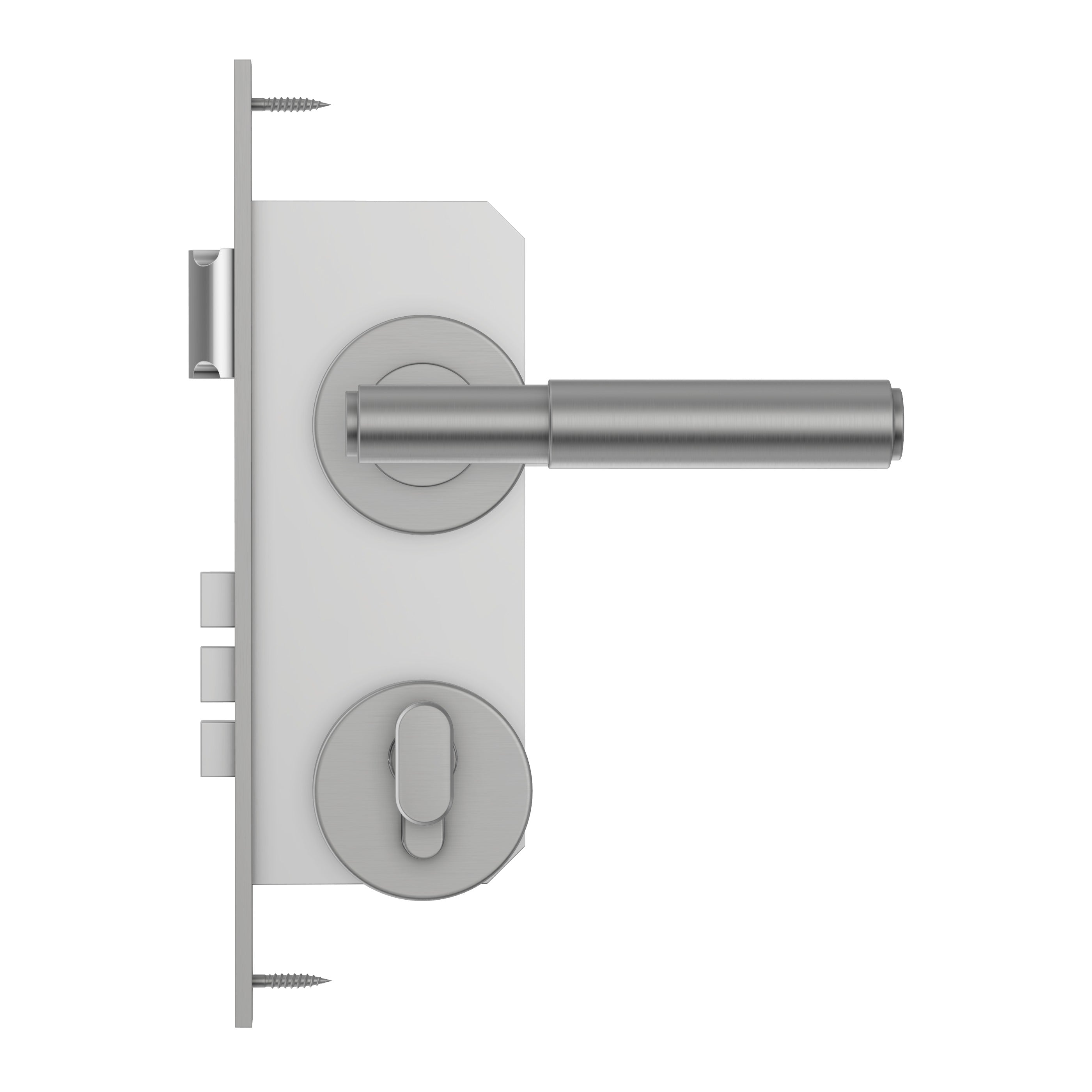 Lombardy Front Door Lock Set - Brushed Nickel