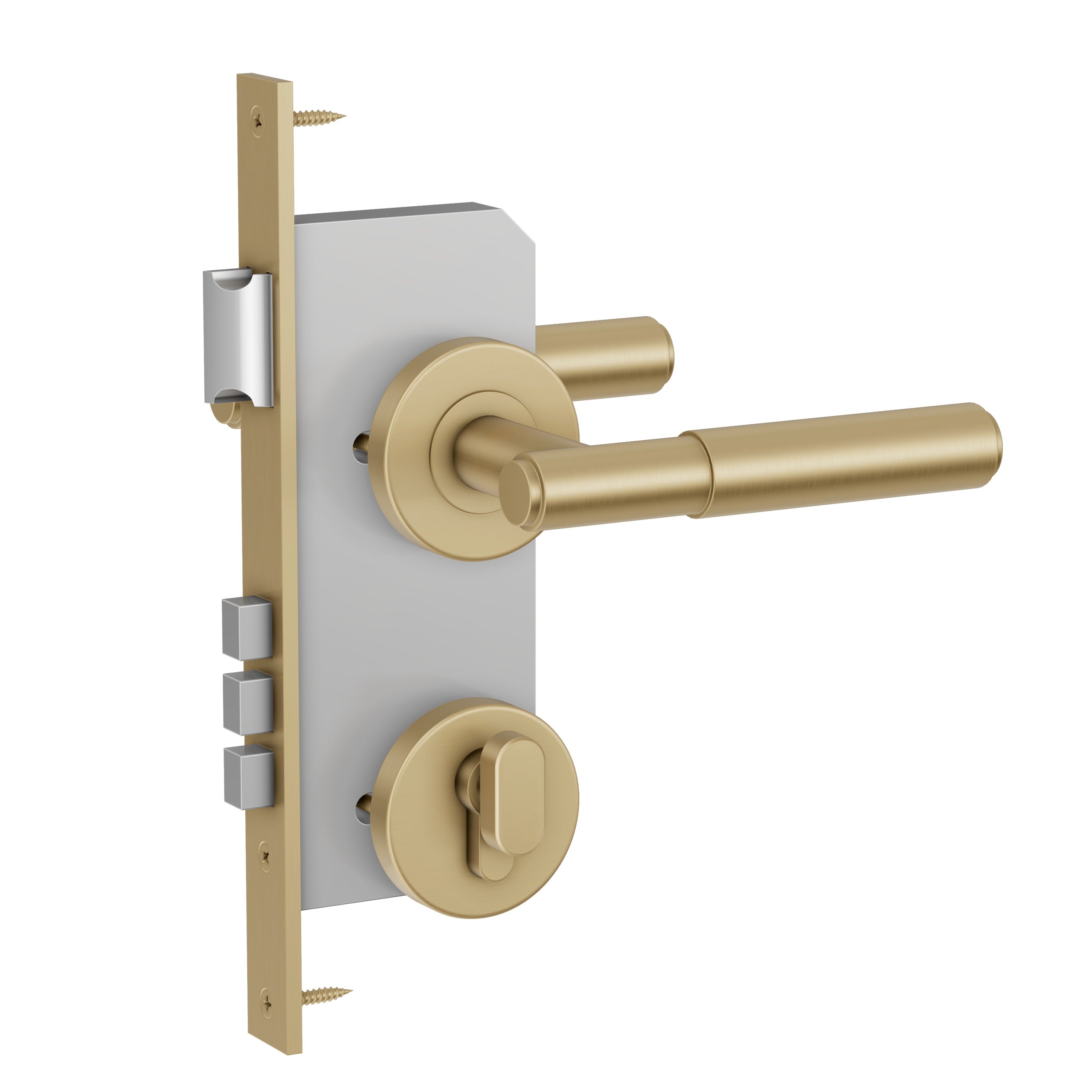 Lombardy Front Door Lock Set - Brushed Brass