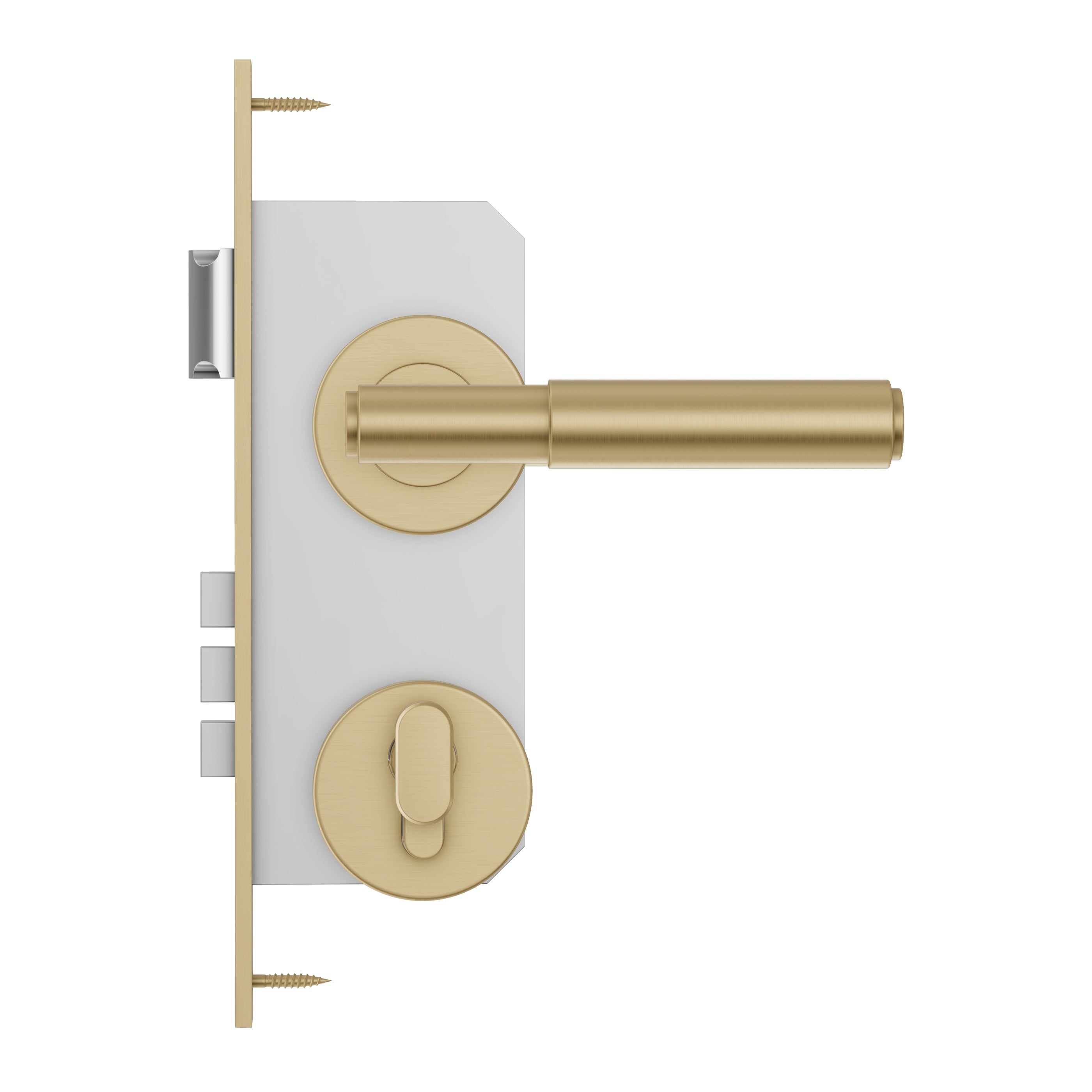 Lombardy Front Door Lock Set - Brushed Brass
