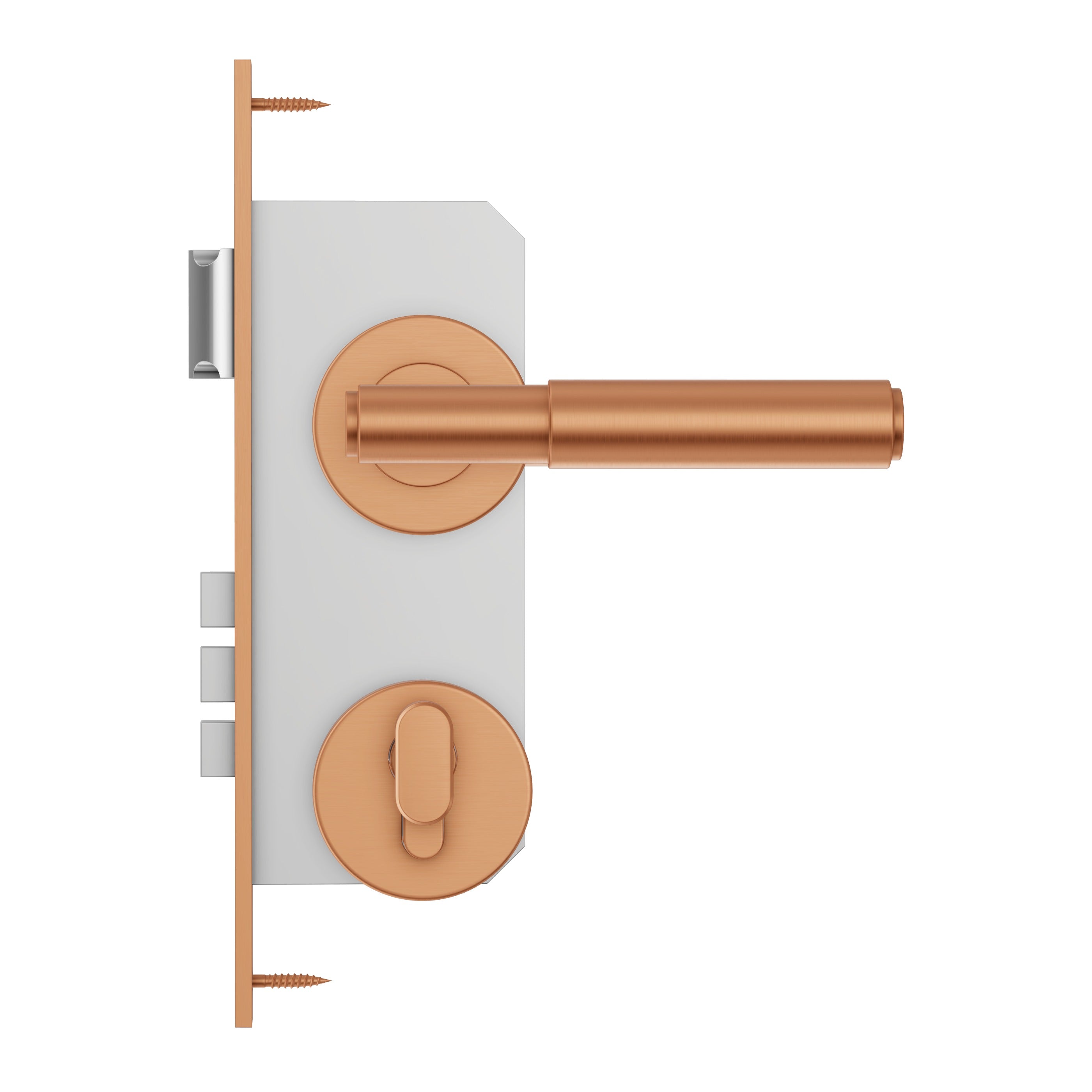 Lombardy Front Door Lock Set - Brushed Copper