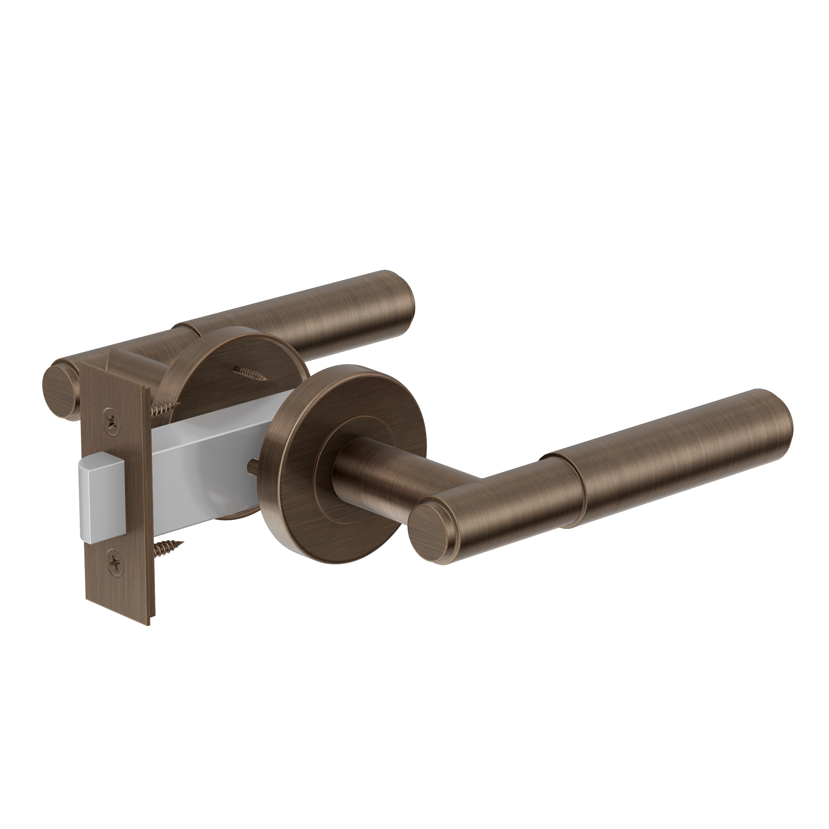 Lombardy Passage Door Handle - Antique Brass