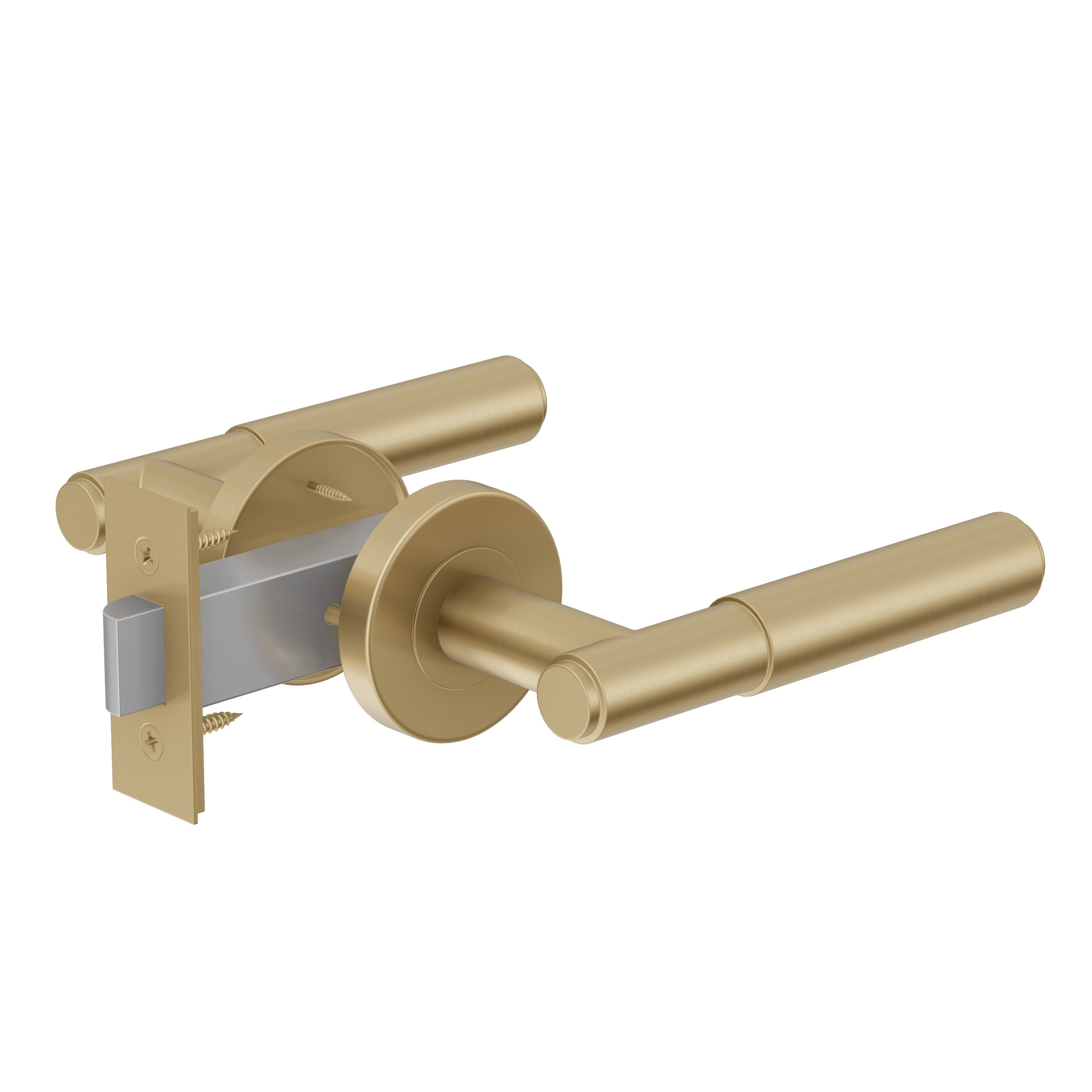 Lombardy Passage Door Handle - Brushed Brass