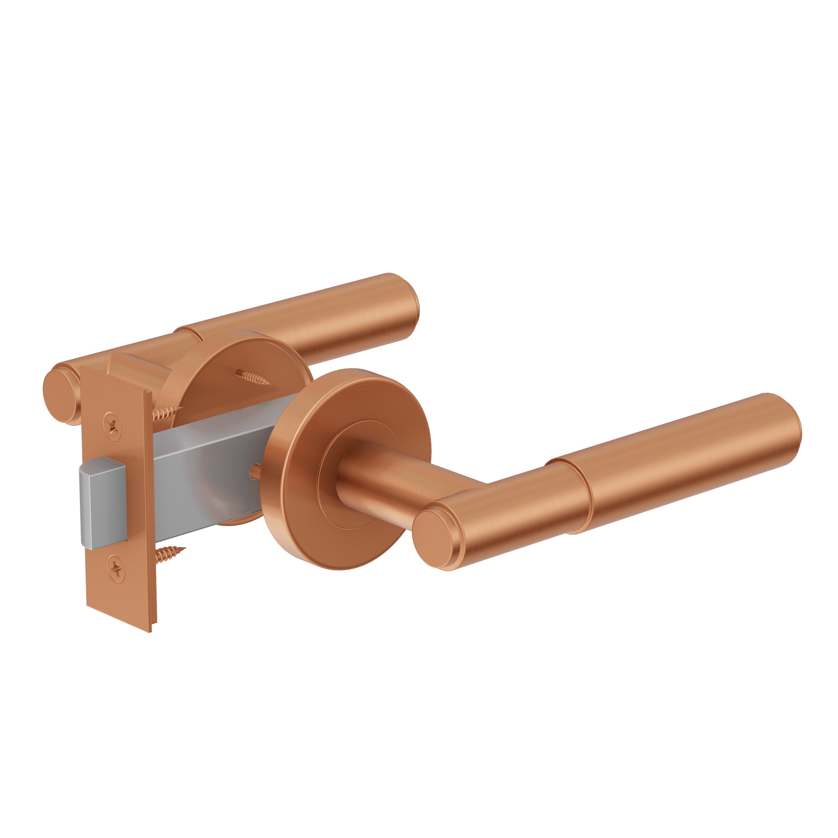 Lombardy Passage Door Handle - Brushed Copper