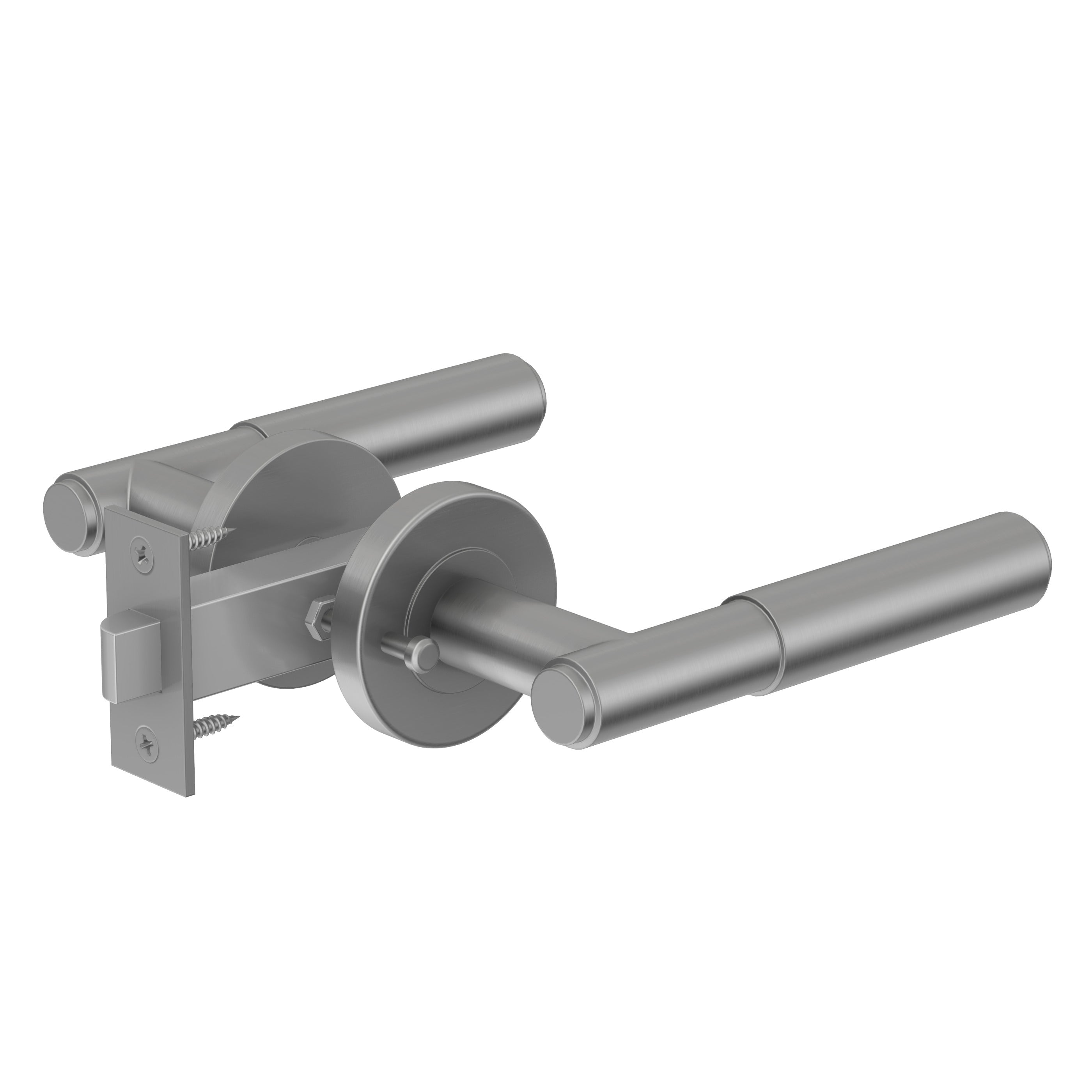 Lombardy Privacy Door Handle - Brushed Nickel