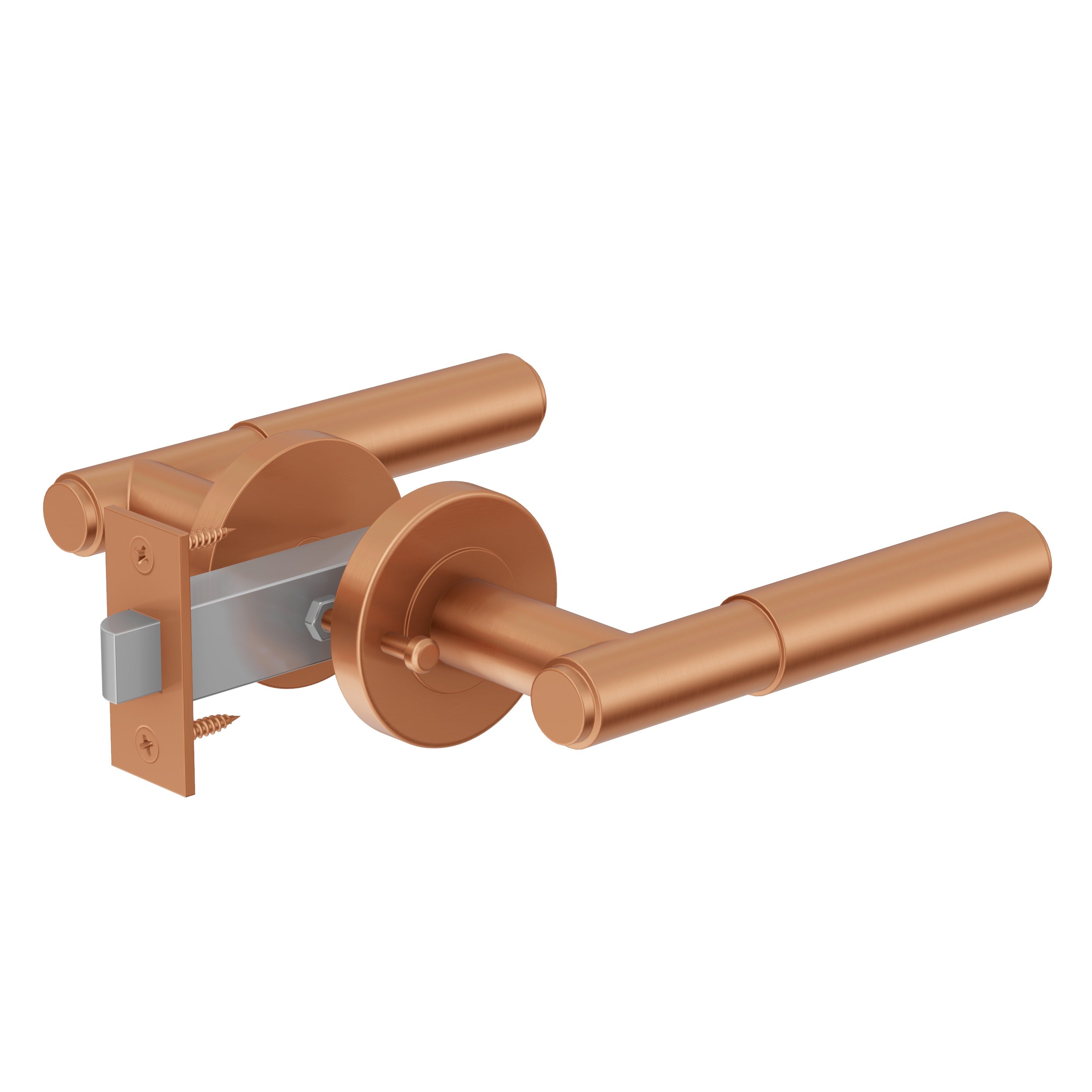 Lombardy Privacy Door Handle - Brushed Copper