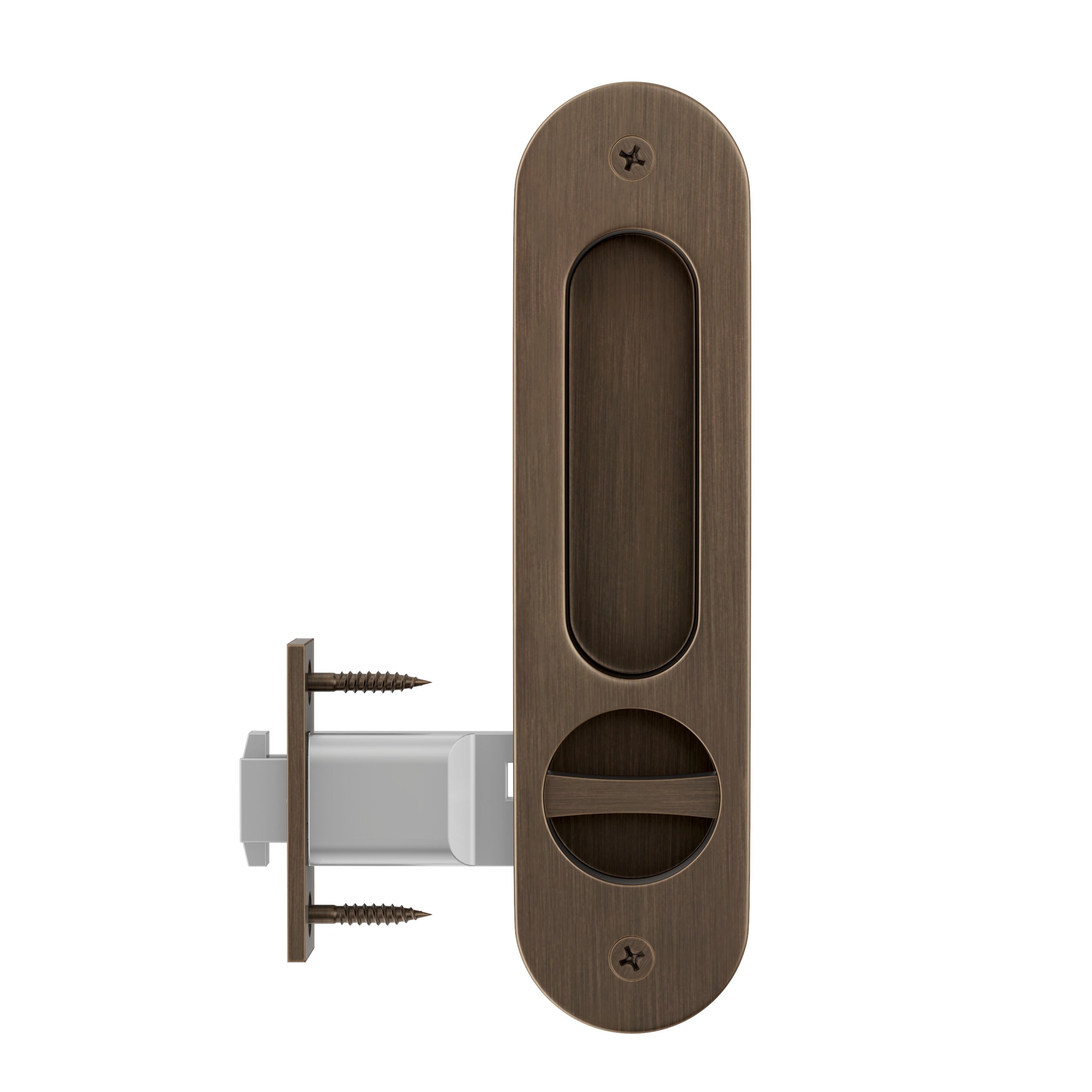 Lombardy Privacy Sliding Door Lock - Antique Brass