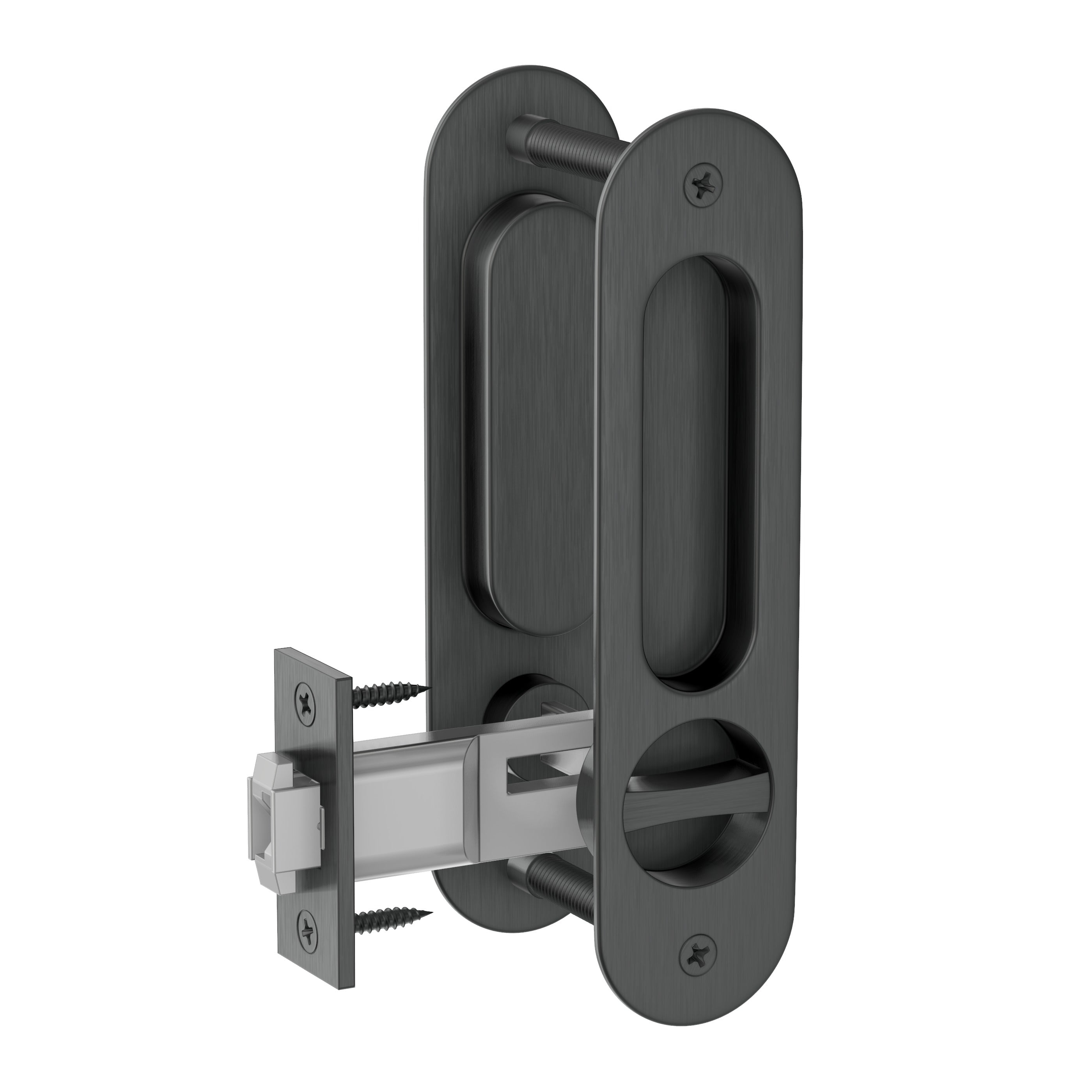 Lombardy Privacy Sliding Door Lock - Gun Metal Brushed