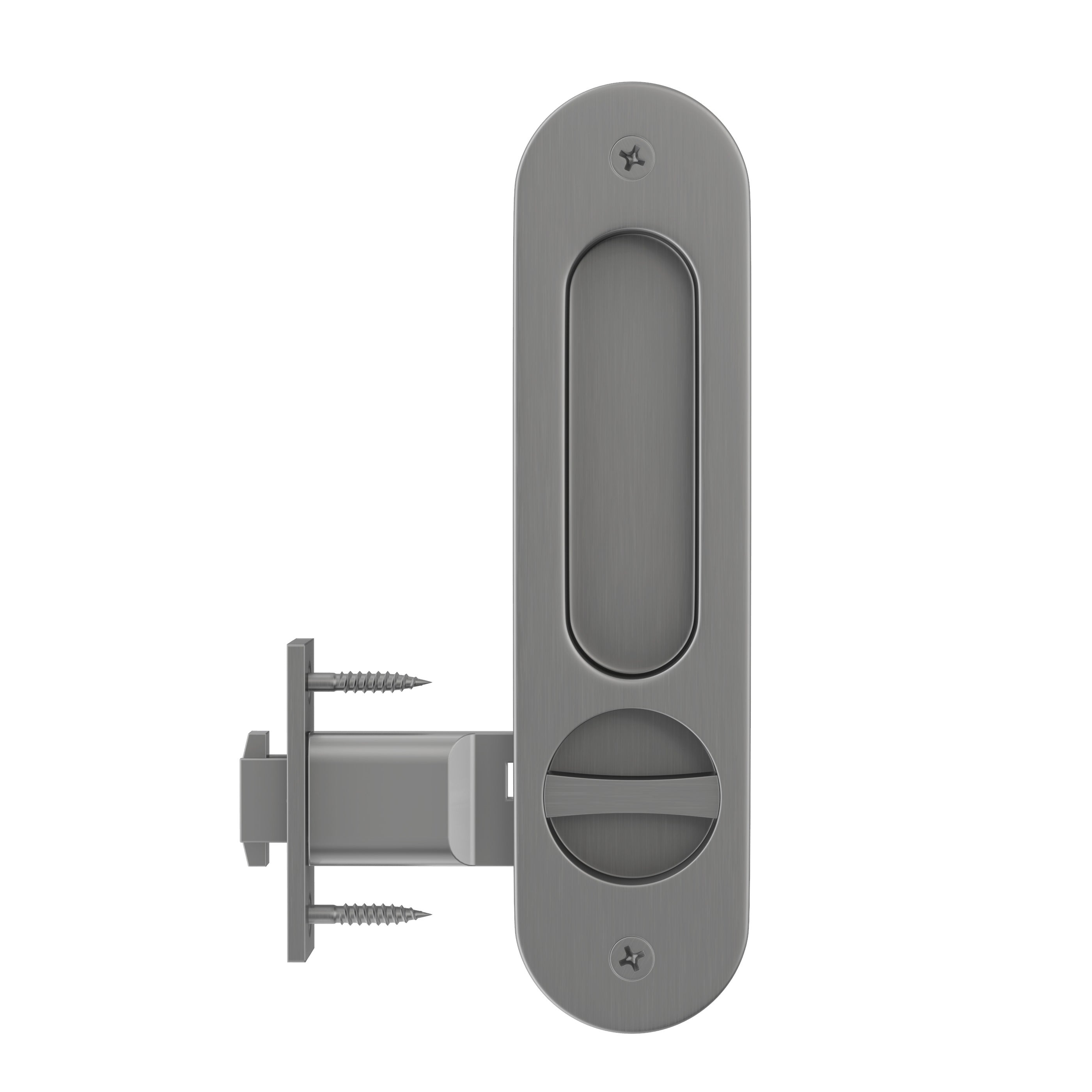 Lombardy Privacy Sliding Door Lock - Brushed Nickel