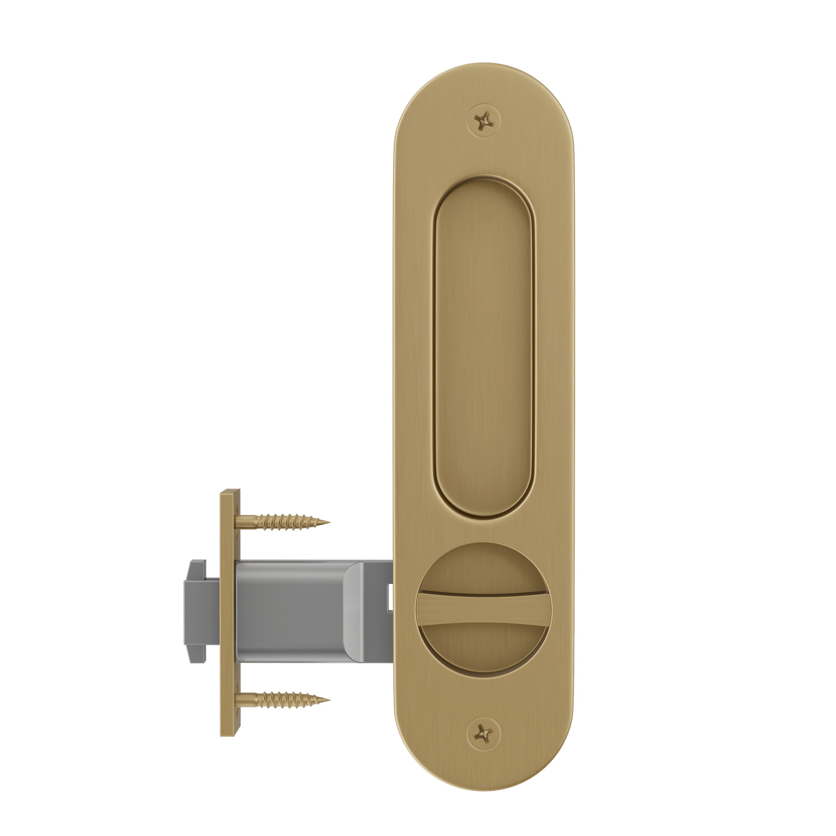 Lombardy Privacy Sliding Door Lock - Brushed Brass