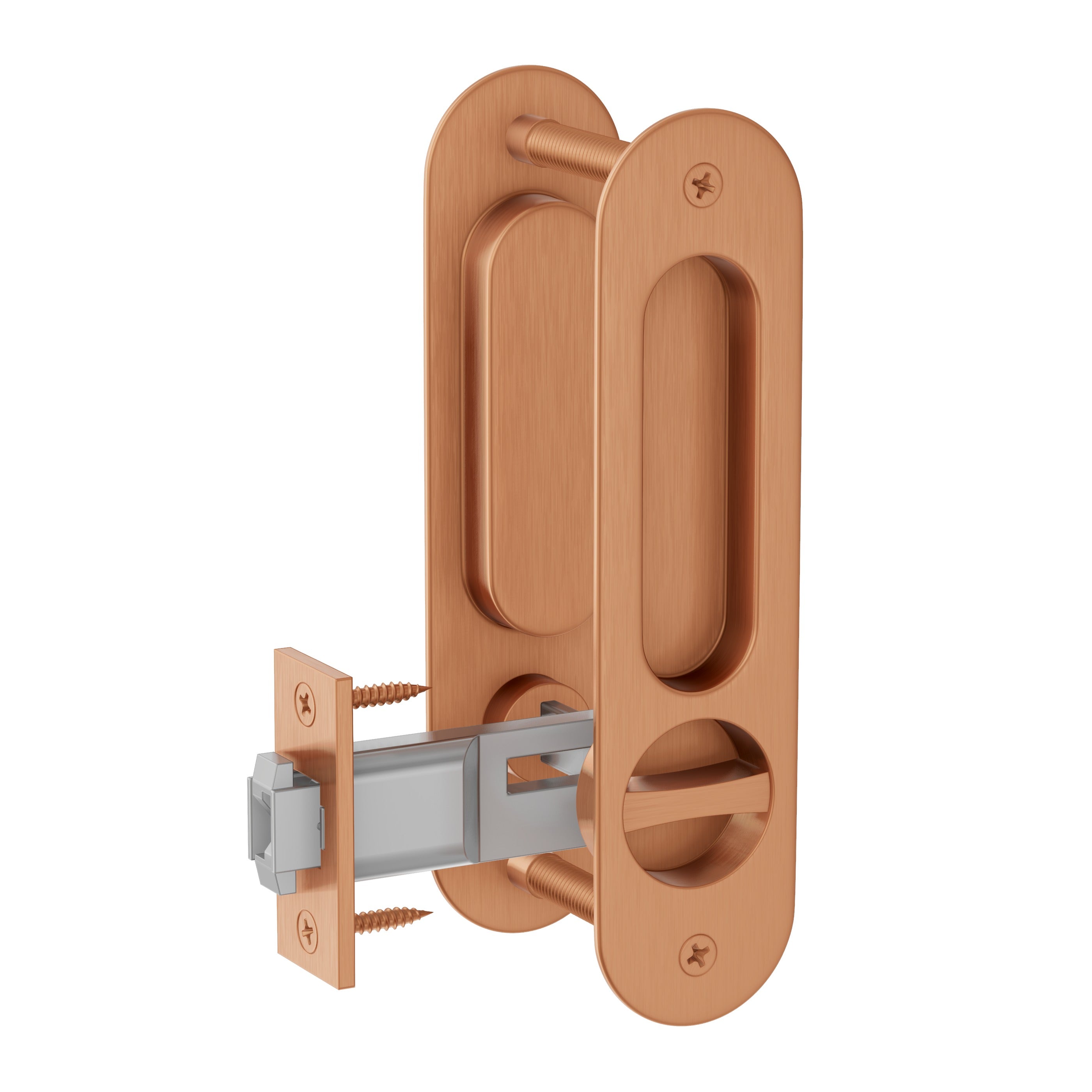Lombardy Privacy Sliding Door Lock - Brushed Copper