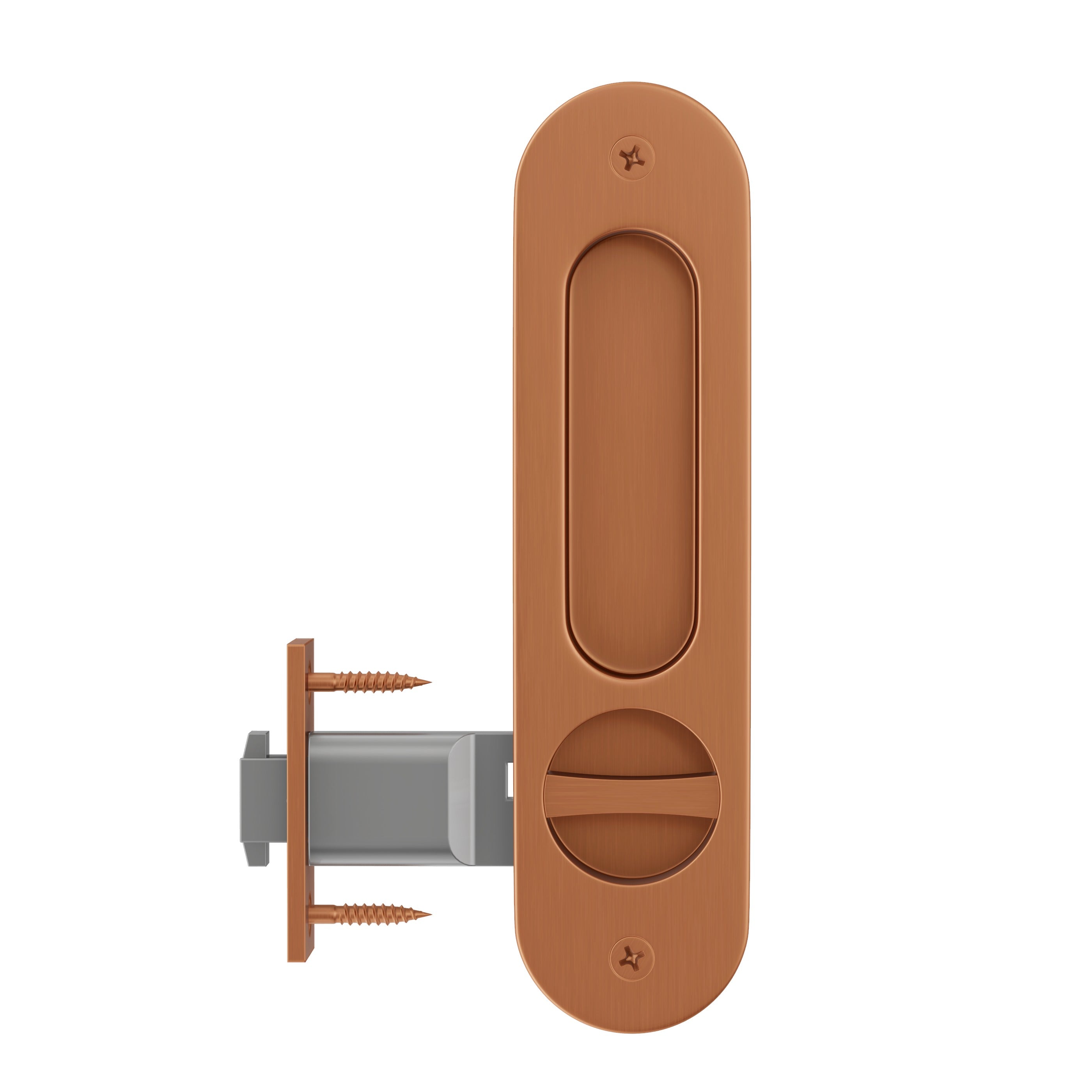 Lombardy Privacy Sliding Door Lock - Brushed Copper