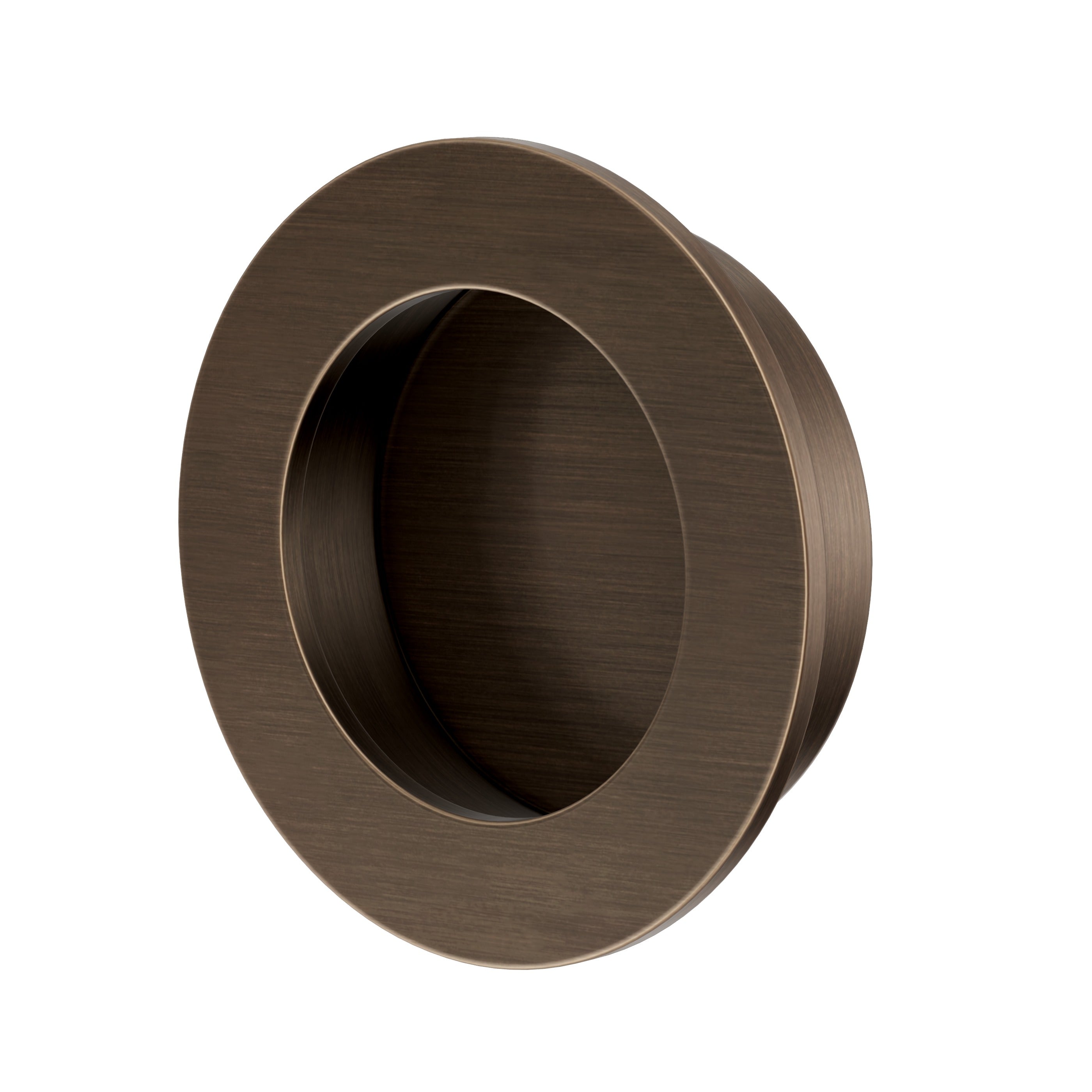 Lombardy Sliding Door Round Flush Pull – Antique Brass