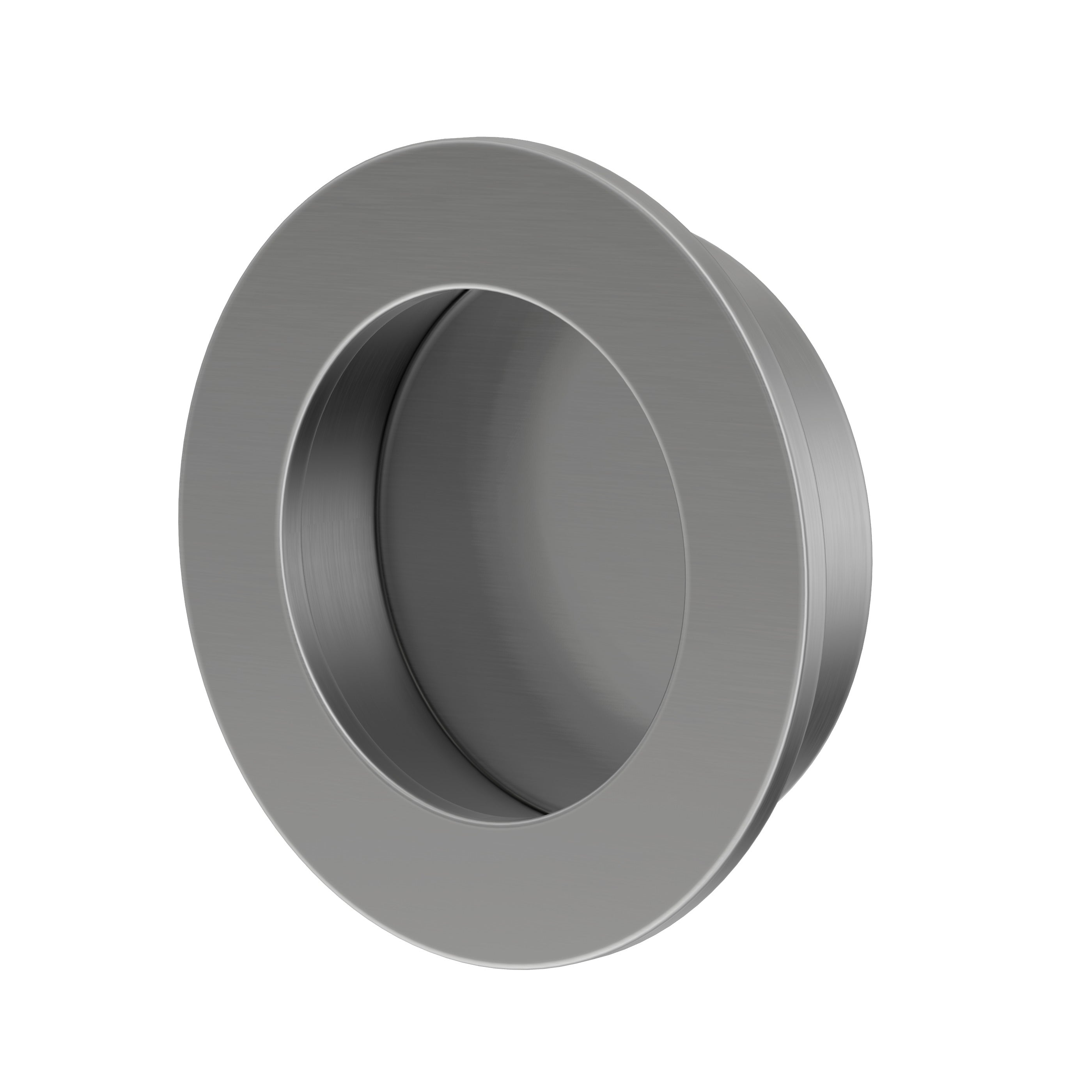 Lombardy Sliding Door Round Flush Pull – Brushed Nickel