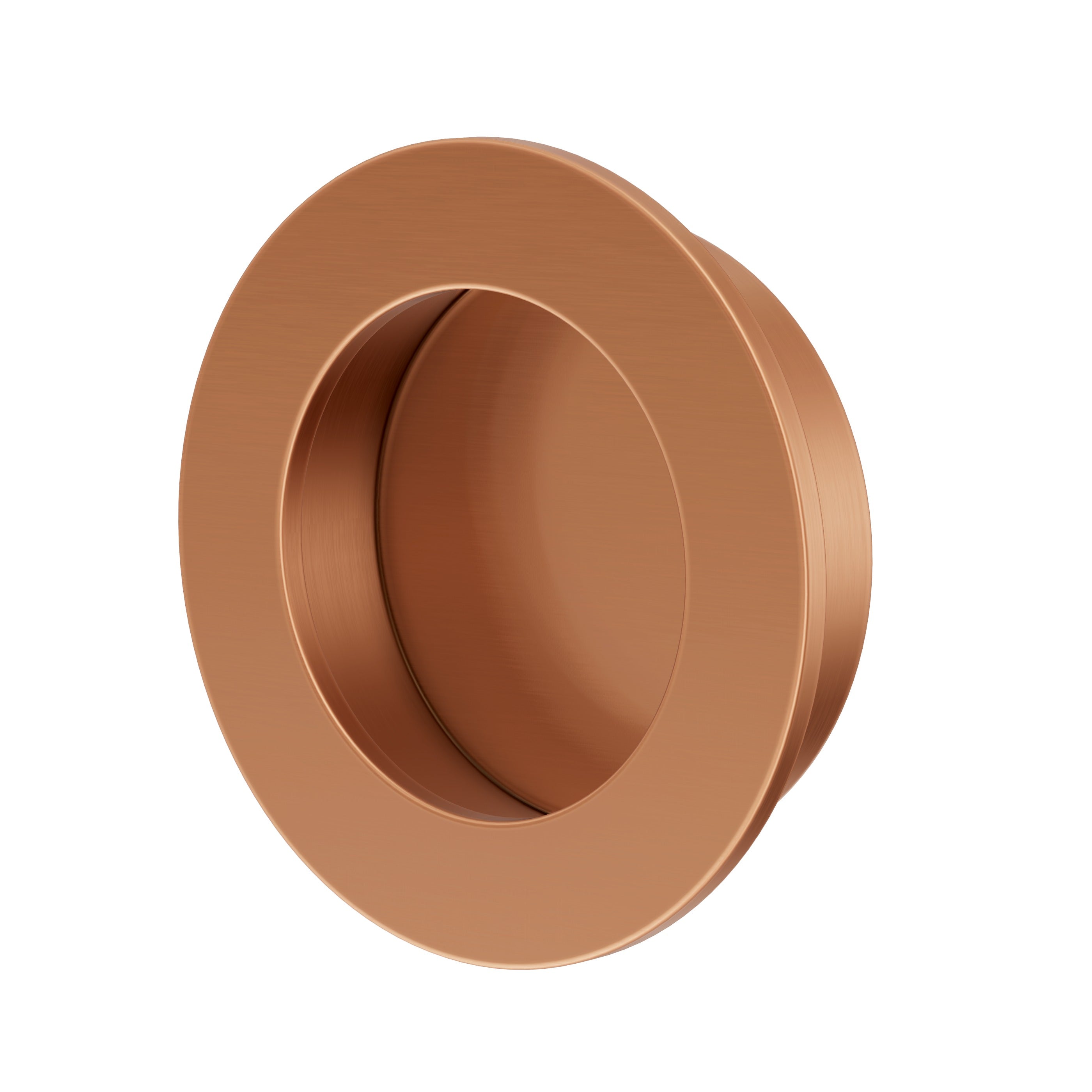 Lombardy Sliding Door Round Flush Pull – Brushed Copper